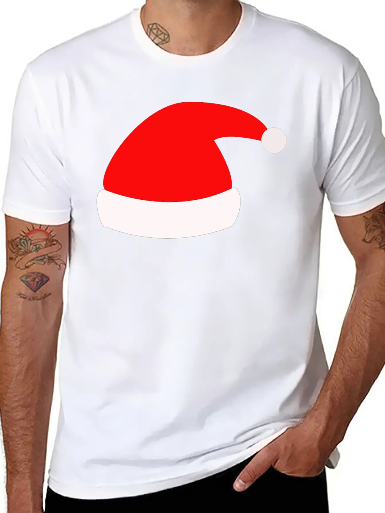 Christmas Hat Merry X-mas Giftidea Winter Relaxed Everyday Tee – Lightweight And Durable Cotton