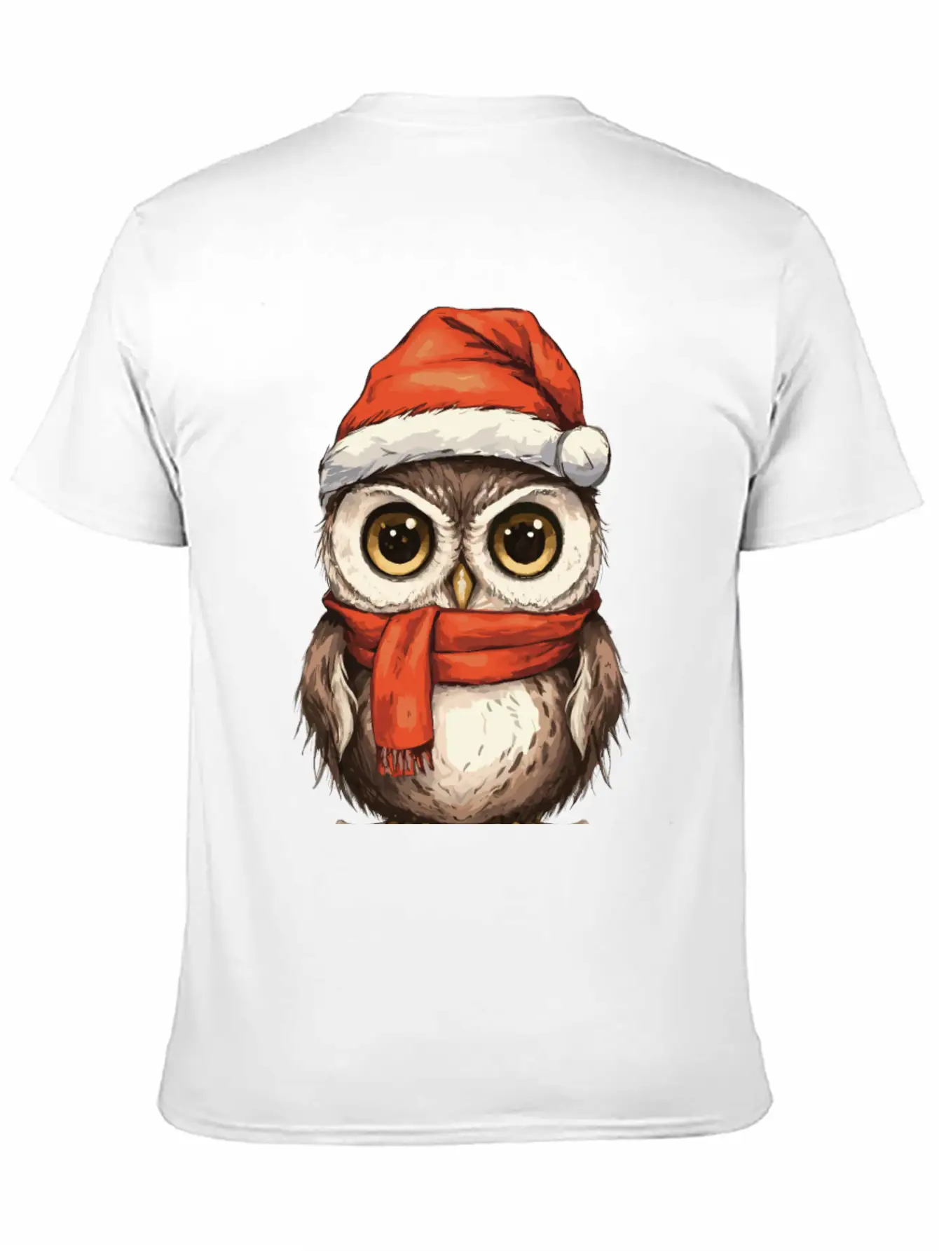 Christmas Holiday Big Eyed Owl Comfortable Minimalist Graphic Tee – Summer Style Essential