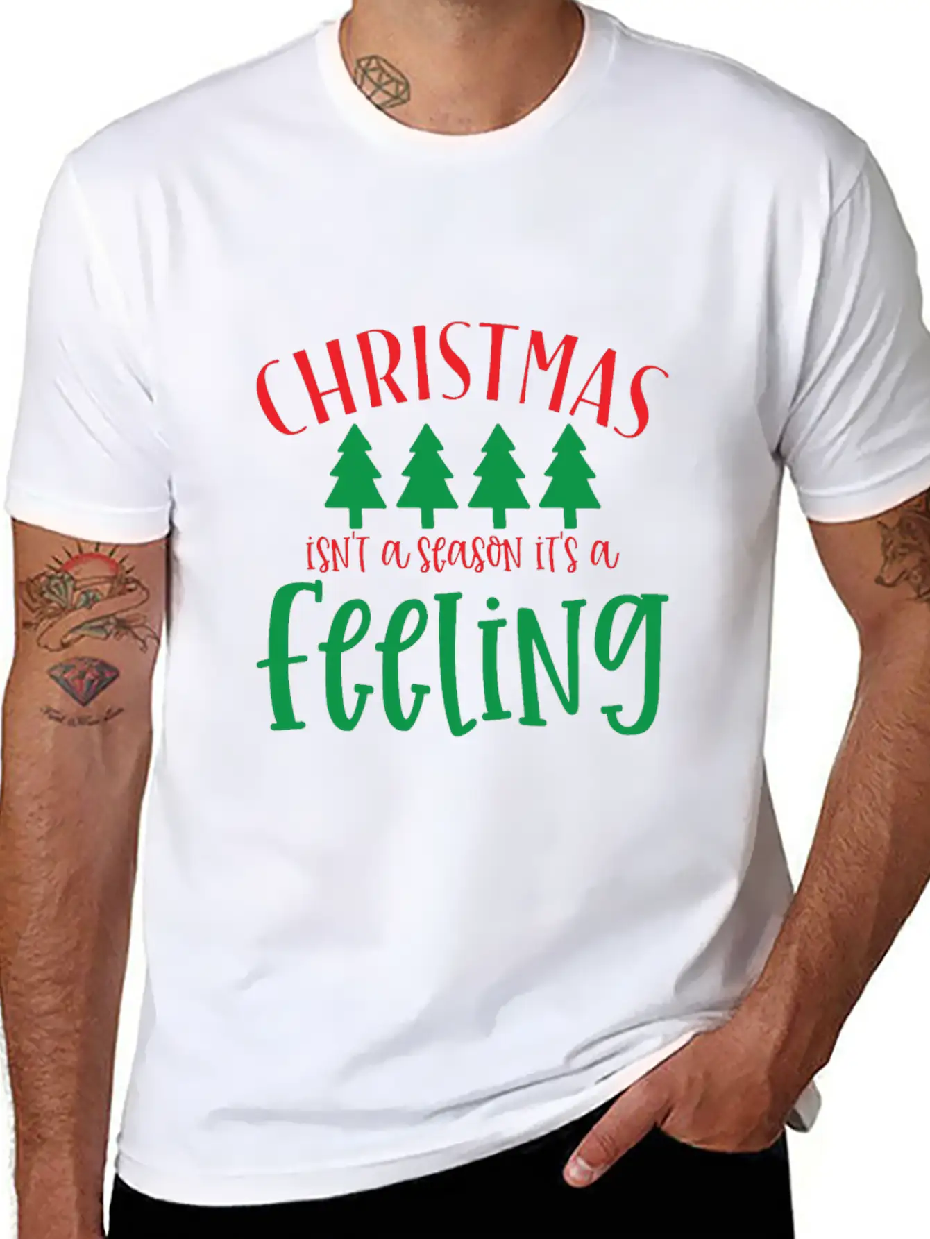 Christmas Isn't A Season Its A Feeling Basic Graphic T-Shirt – Daily Comfort In Soft Cotton