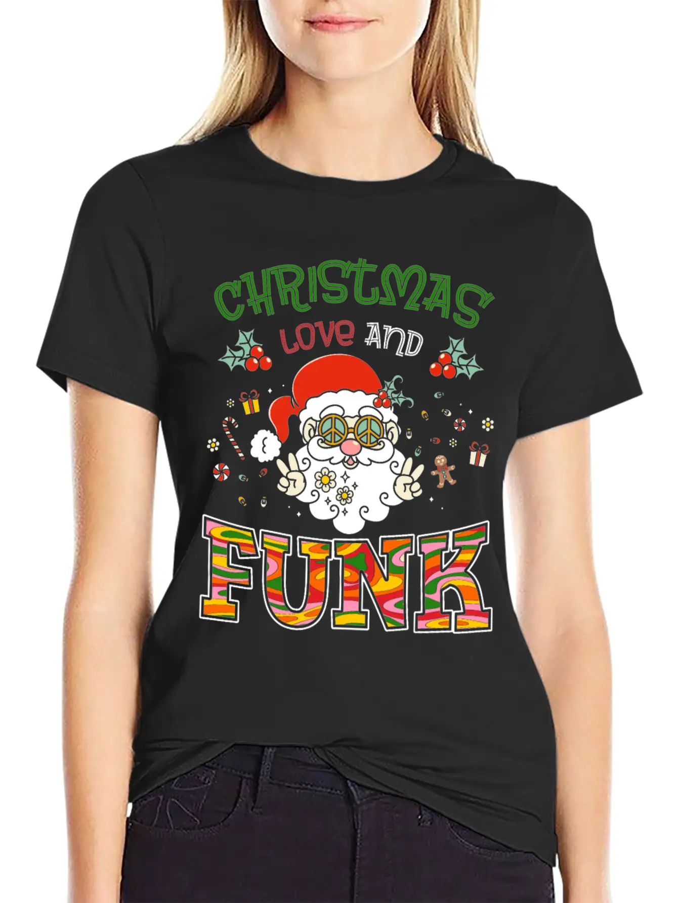 Christmas, Love And Funk - Festive Groove Music Stylish Everyday T-Shirt – Unisex Basic Cotton Tee