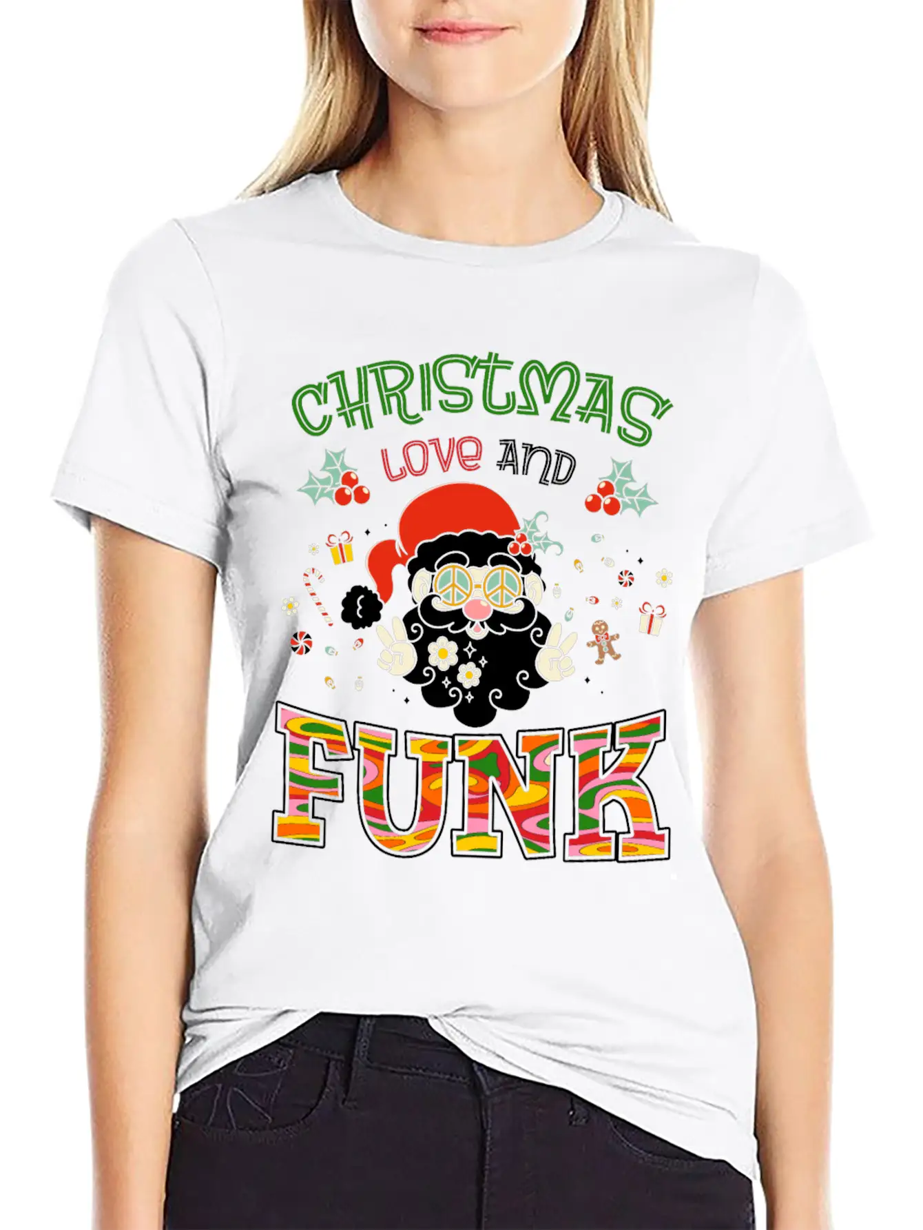 Christmas, Love And Funk - Festive Groove Music Stylish Everyday T-Shirt – Unisex Basic Cotton Tee