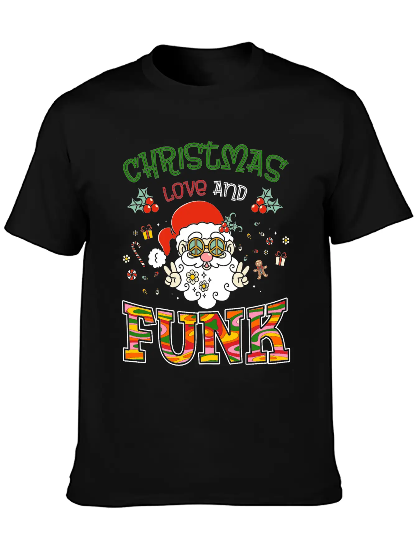 Christmas, Love And Funk - Festive Groove Music Stylish Everyday T-Shirt – Unisex Basic Cotton Tee