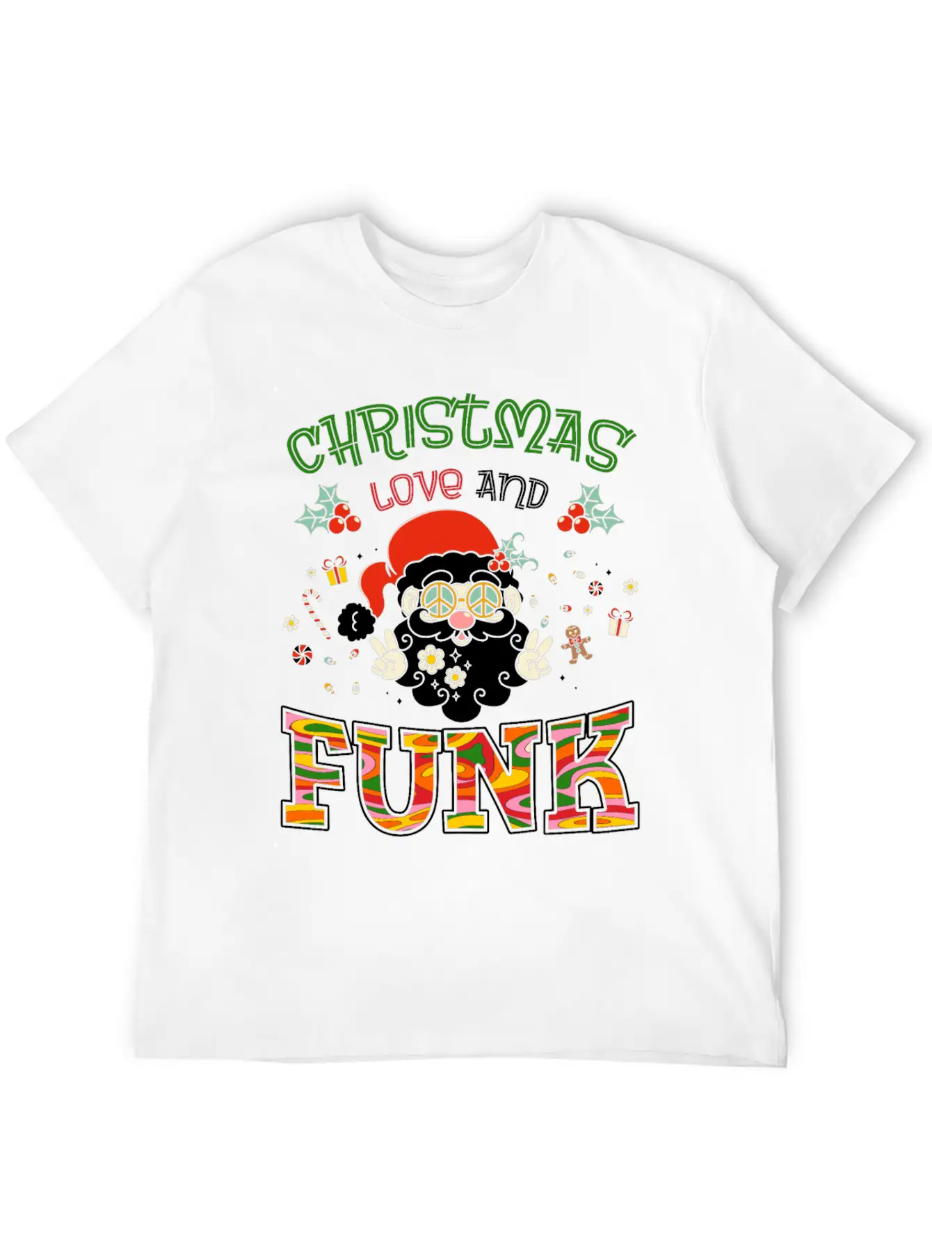 Christmas, Love And Funk - Festive Groove Music Stylish Everyday T-Shirt – Unisex Basic Cotton Tee