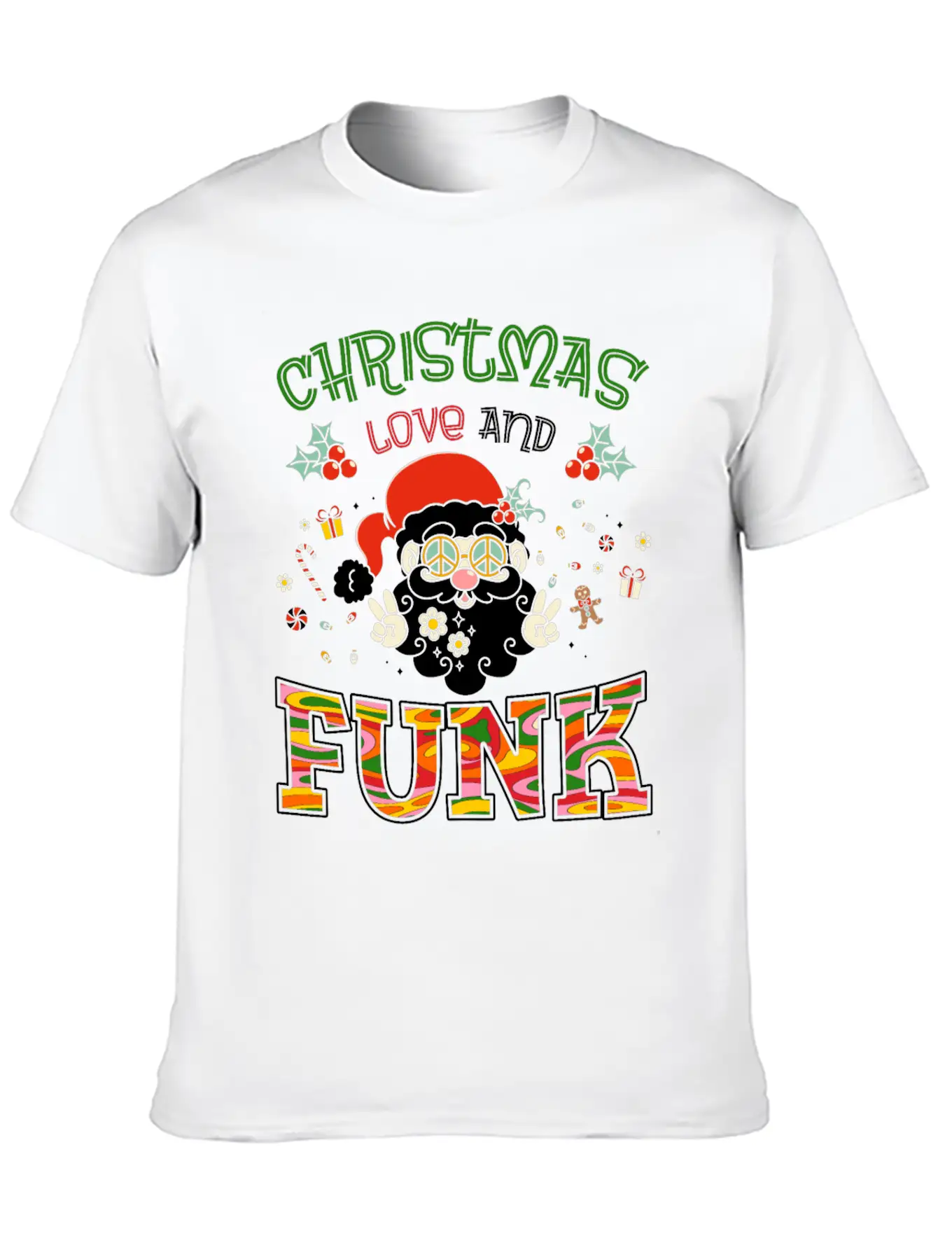 Christmas, Love And Funk - Festive Groove Music Stylish Everyday T-Shirt – Unisex Basic Cotton Tee