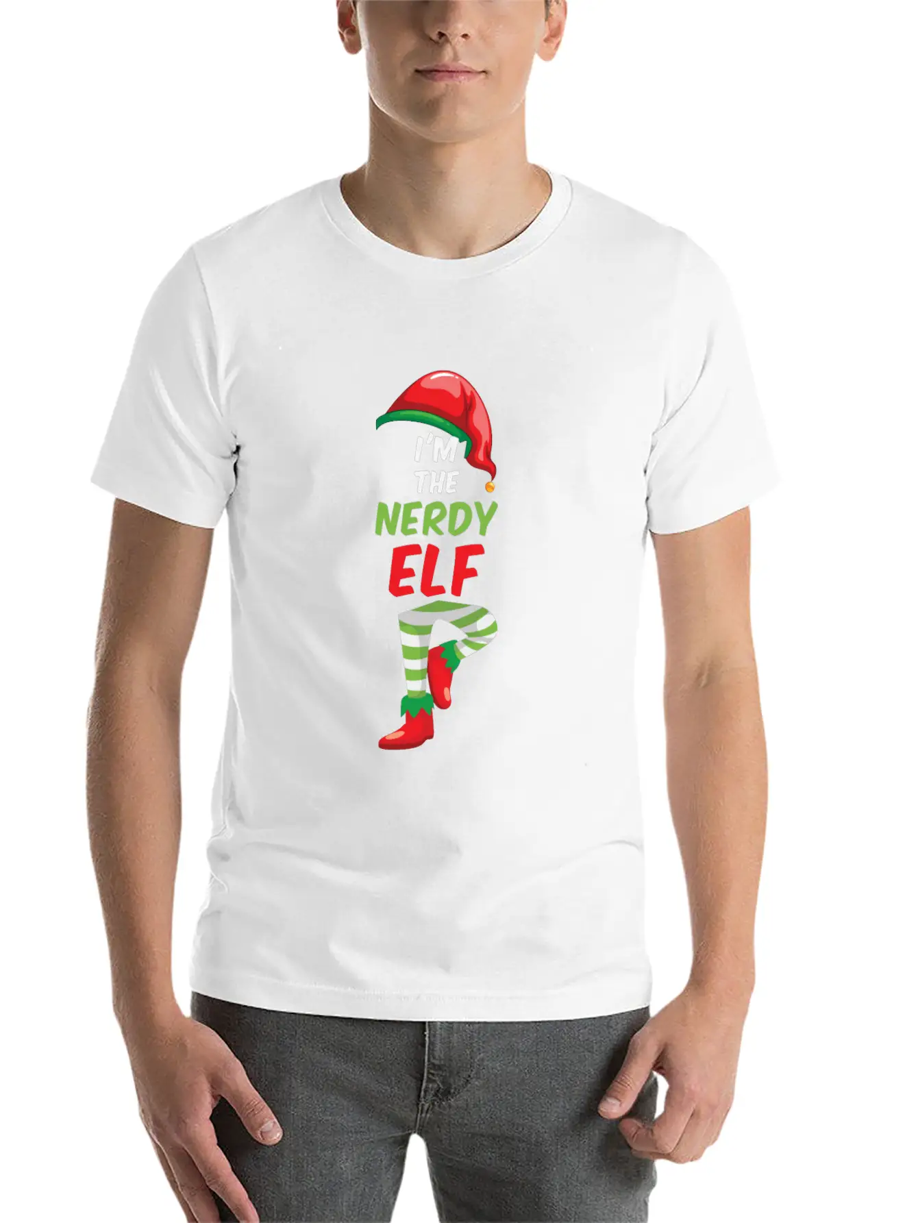Christmas Nerd Elf Comfortable Minimalist Graphic Tee – Summer Style Essential
