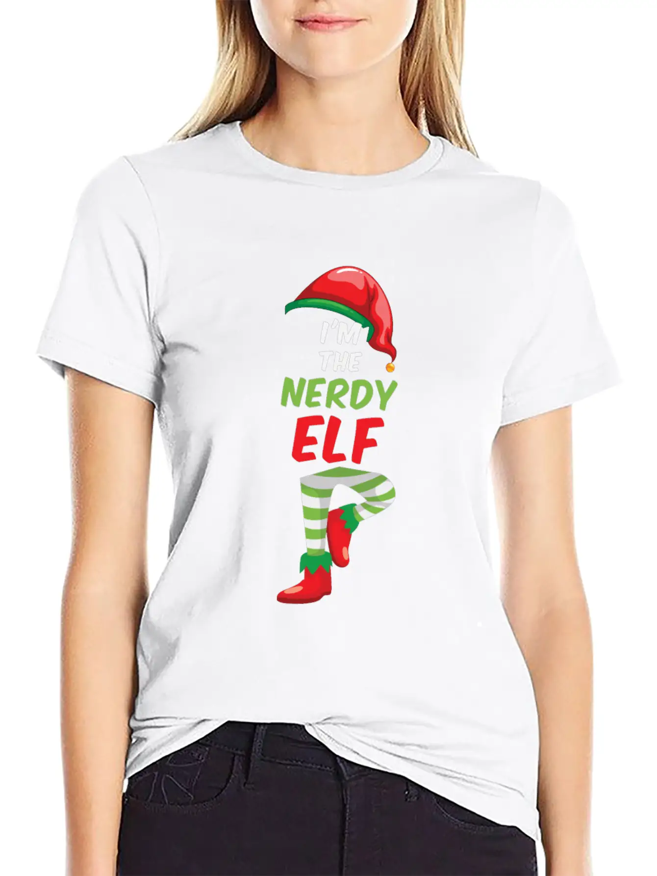 Christmas Nerd Elf Comfortable Minimalist Graphic Tee – Summer Style Essential