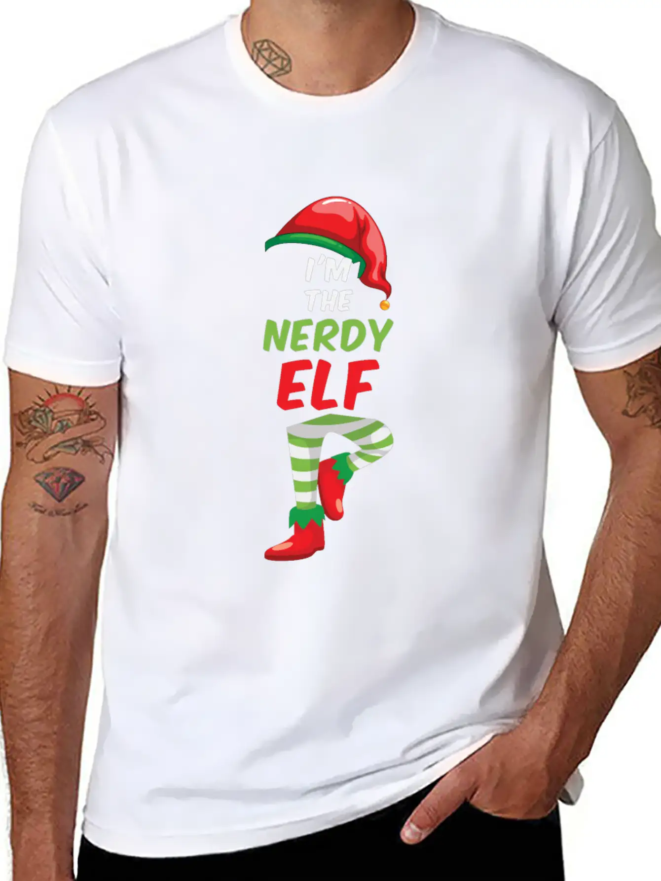 Christmas Nerd Elf Comfortable Minimalist Graphic Tee – Summer Style Essential