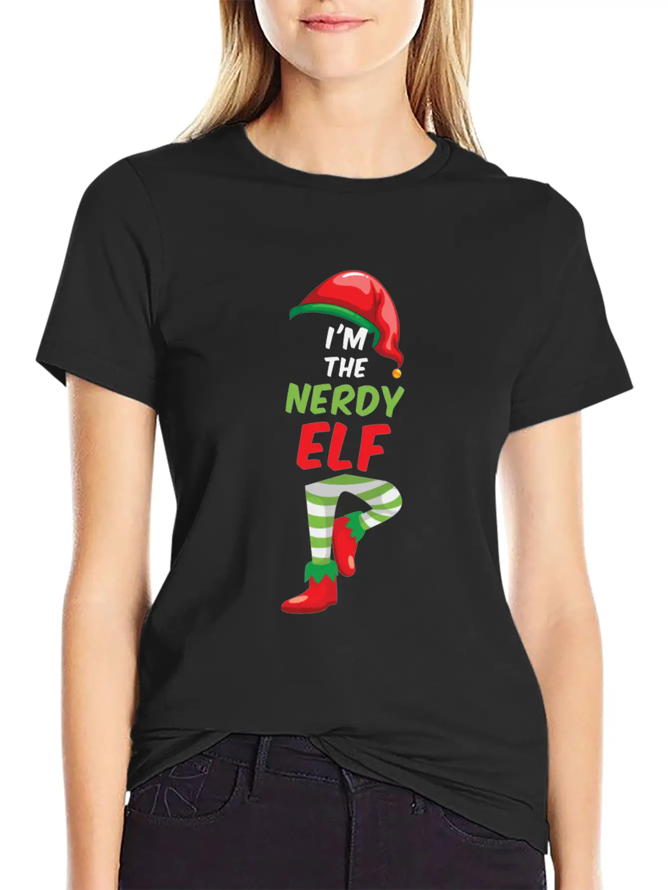Christmas Nerd Elf Comfortable Minimalist Graphic Tee – Summer Style Essential