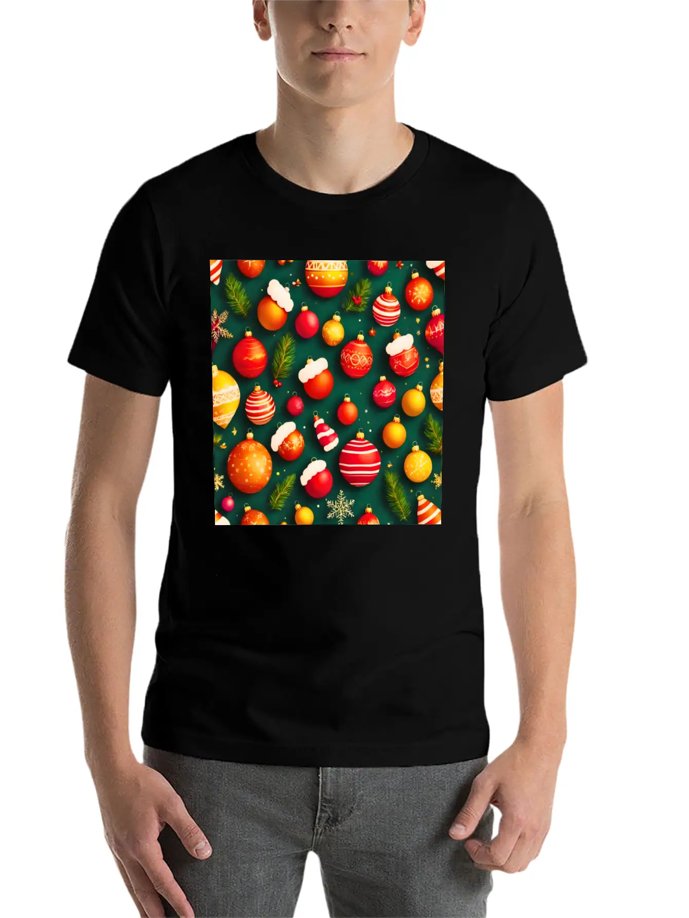 Christmas Patern Comfortable Minimalist Graphic Tee – Summer Style Essential