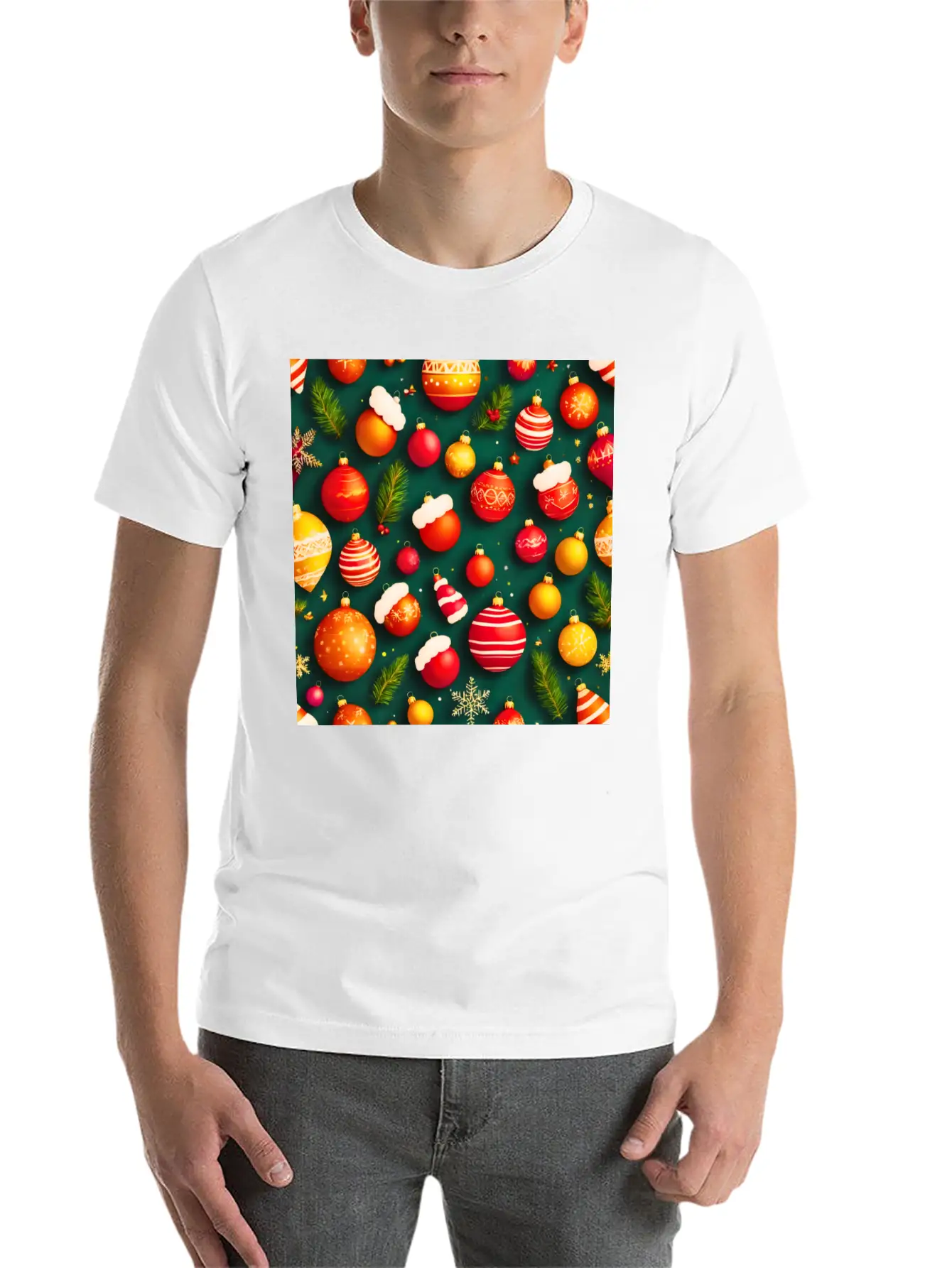 Christmas Patern Comfortable Minimalist Graphic Tee – Summer Style Essential
