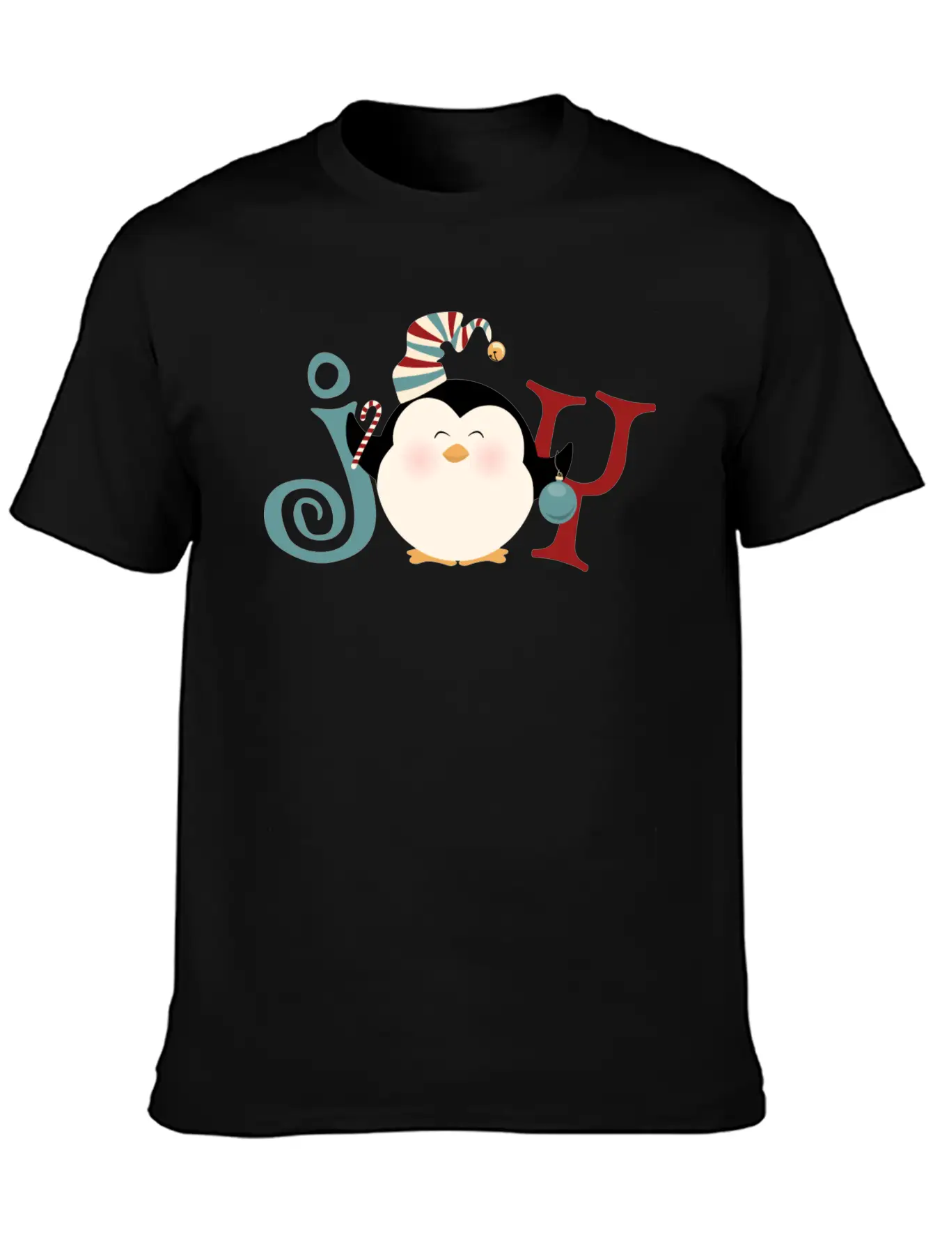 Christmas Penguin Joy Basic Graphic T-Shirt – Daily Comfort In Soft Cotton