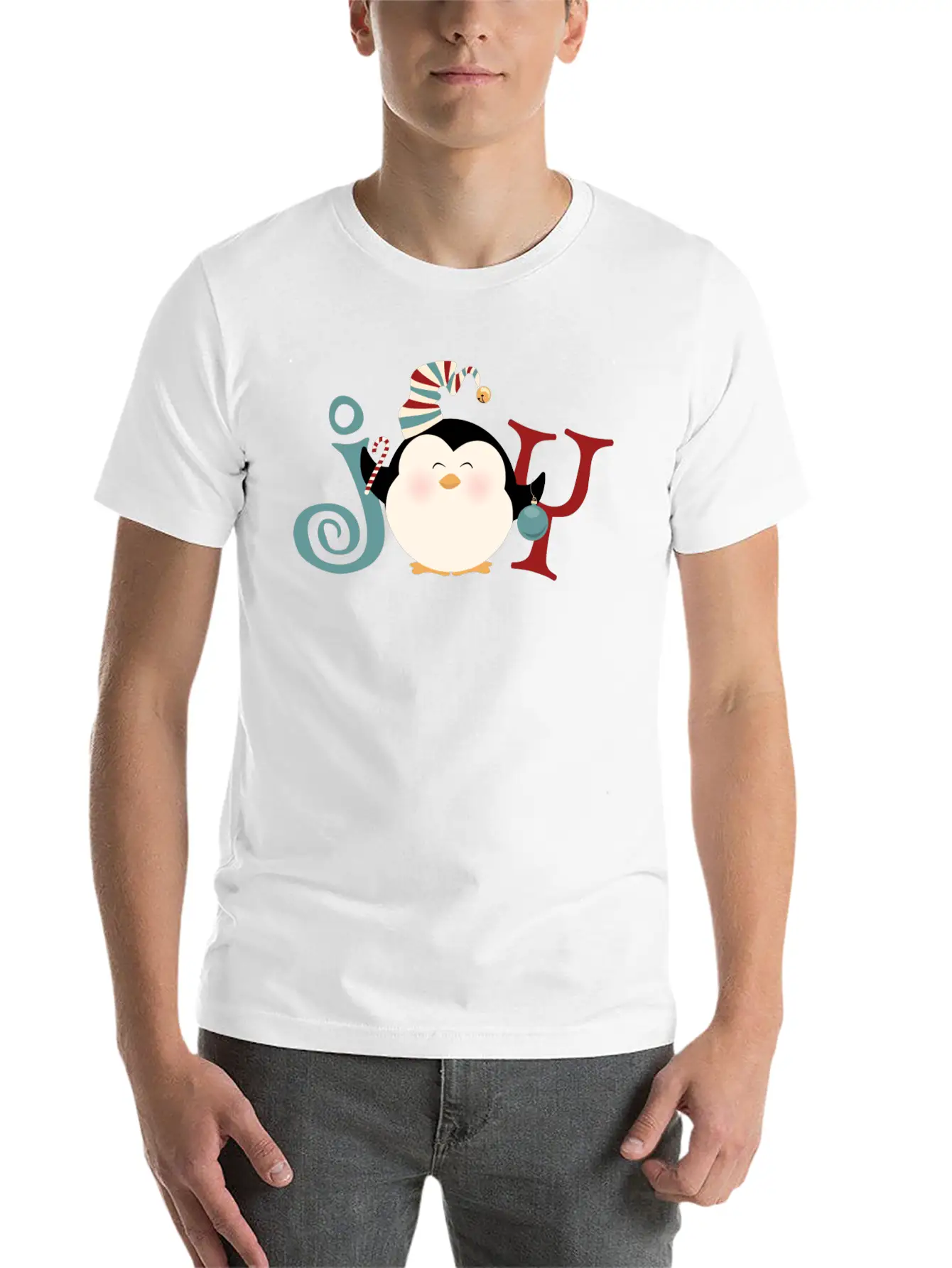 Christmas Penguin Joy Basic Graphic T-Shirt – Daily Comfort In Soft Cotton