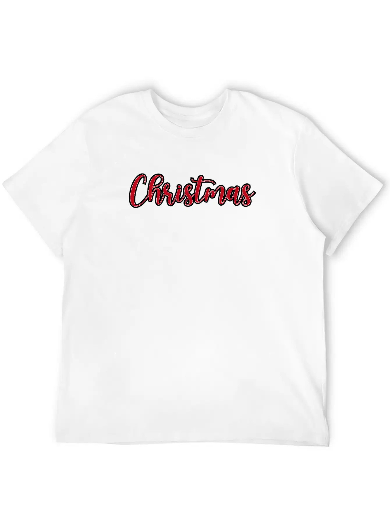 CHRISTMAS RED XMAS Lettering Unisex Short Sleeve Soft Cotton T-Shirt – Casual Everyday Wear