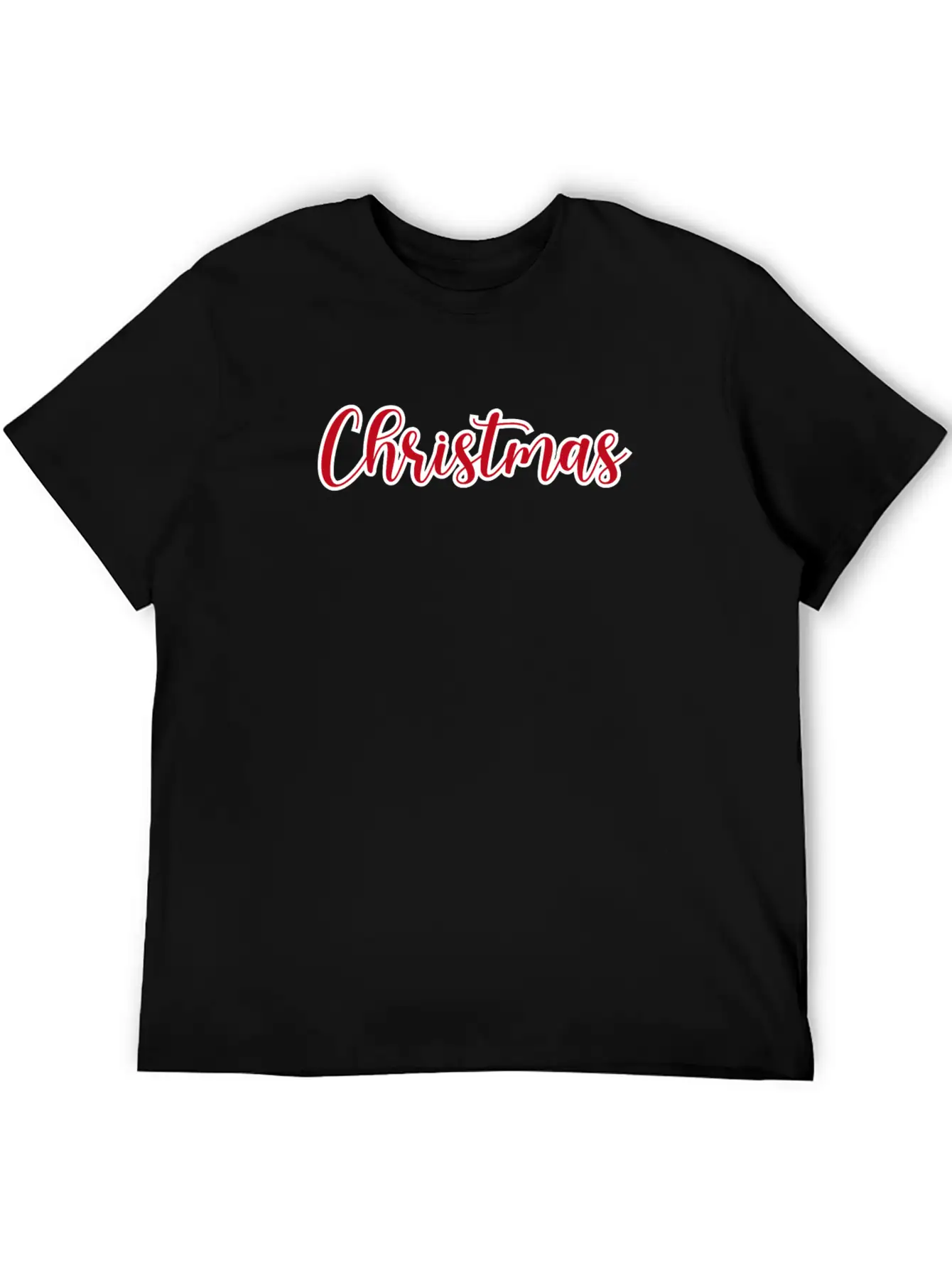 CHRISTMAS RED XMAS Lettering Unisex Short Sleeve Soft Cotton T-Shirt – Casual Everyday Wear