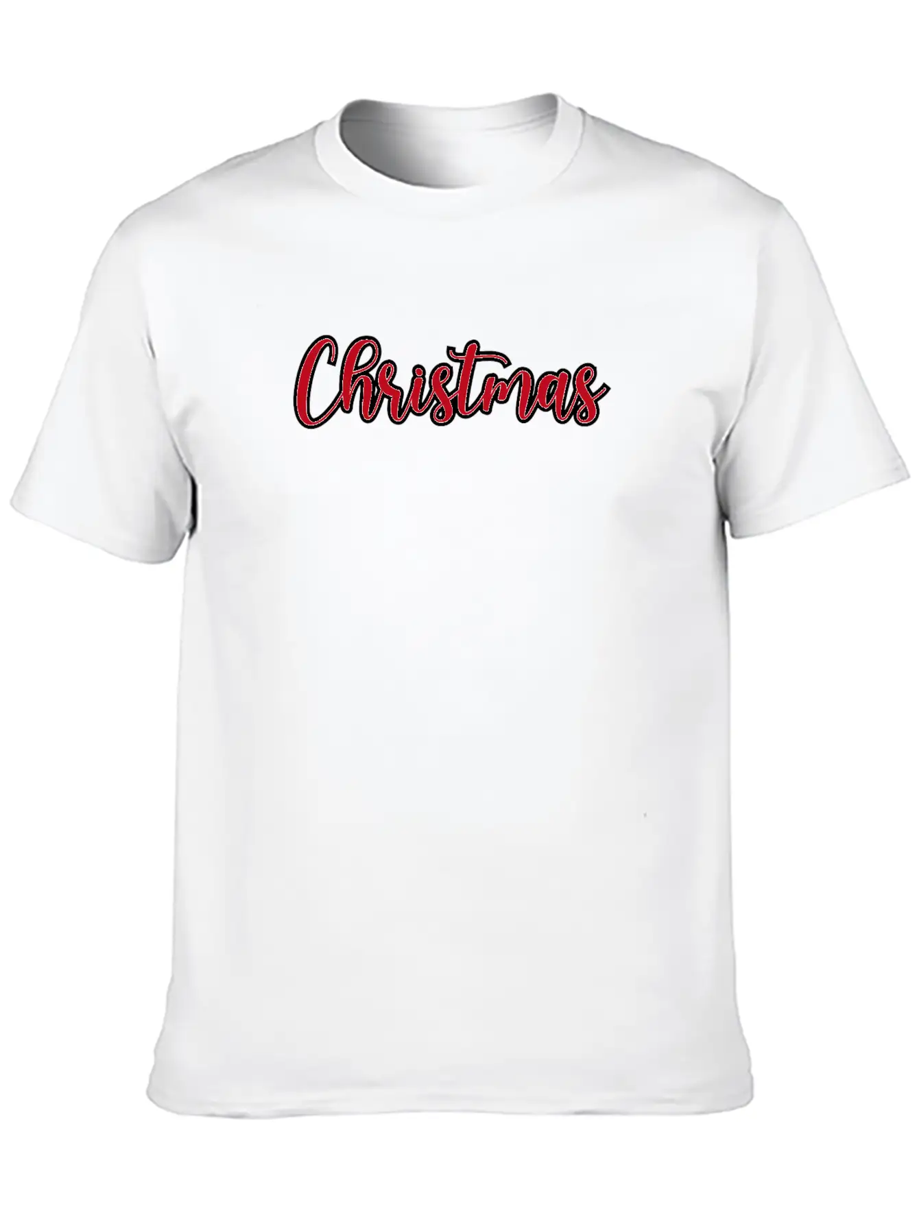 CHRISTMAS RED XMAS Lettering Unisex Short Sleeve Soft Cotton T-Shirt – Casual Everyday Wear