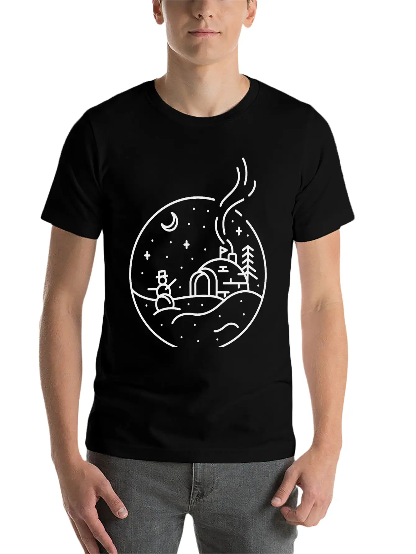 Christmas Snow Unisex Short Sleeve Soft Cotton T-Shirt – Casual Everyday Wear