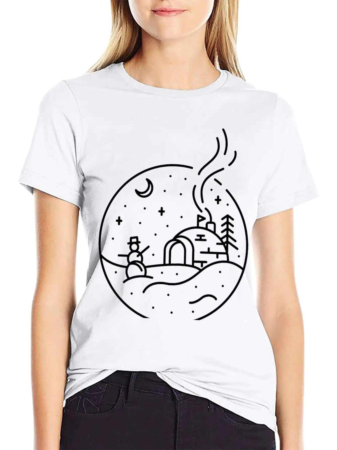 Christmas Snow Unisex Short Sleeve Soft Cotton T-Shirt – Casual Everyday Wear