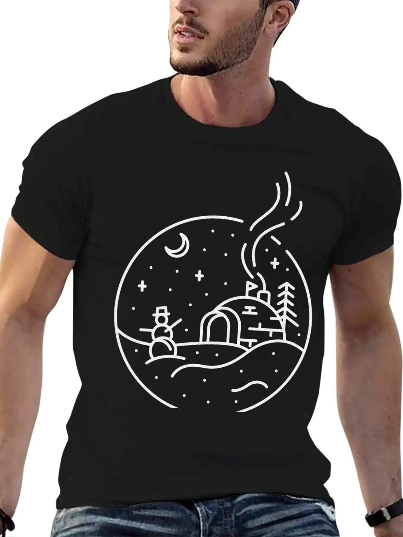 Christmas Snow Unisex Short Sleeve Soft Cotton T-Shirt – Casual Everyday Wear