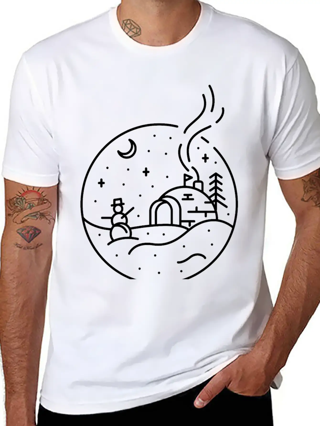 Christmas Snow Unisex Short Sleeve Soft Cotton T-Shirt – Casual Everyday Wear
