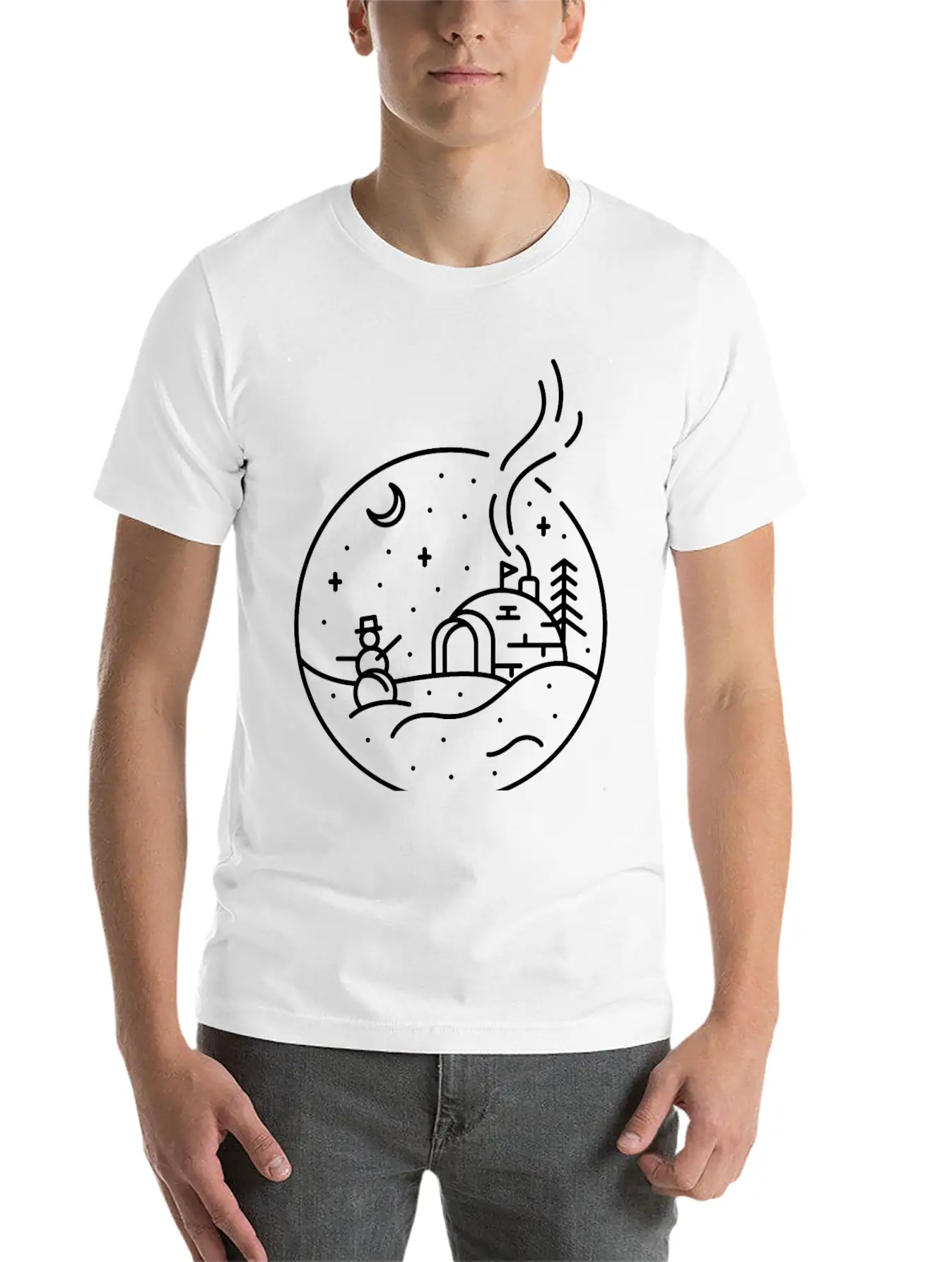 Christmas Snow Unisex Short Sleeve Soft Cotton T-Shirt – Casual Everyday Wear