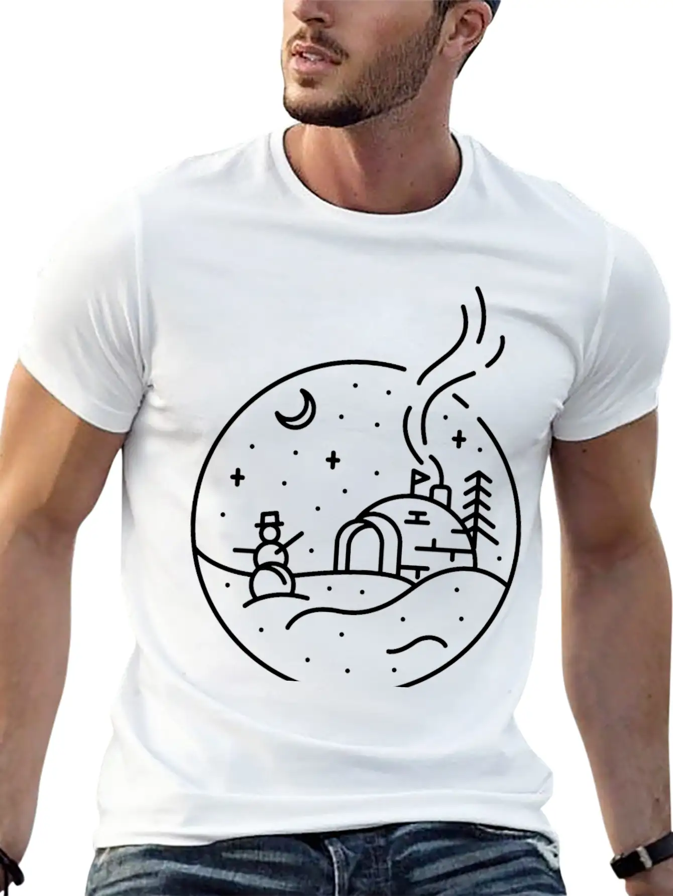 Christmas Snow Unisex Short Sleeve Soft Cotton T-Shirt – Casual Everyday Wear