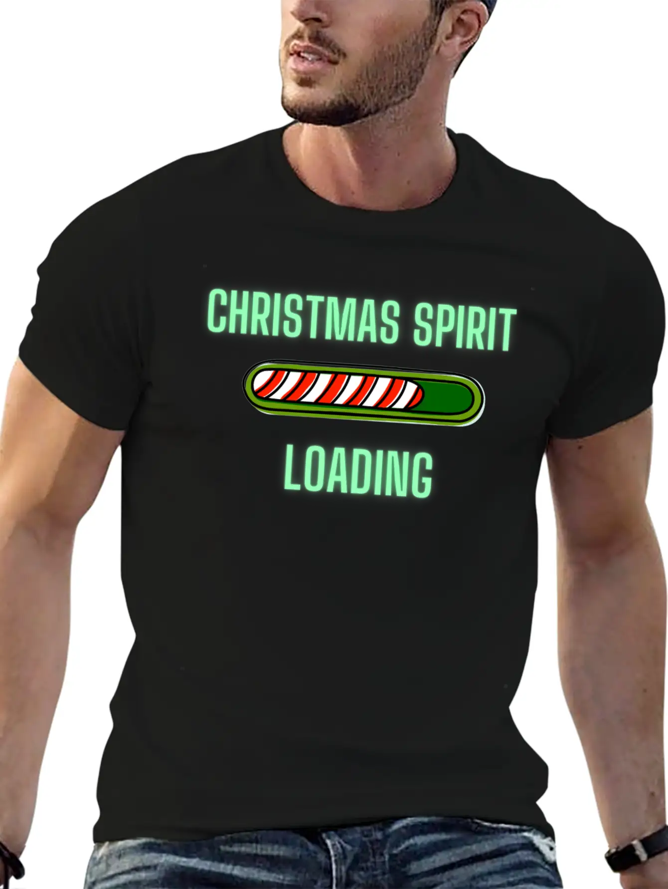 Christmas Spirit Loading Timeless Short Sleeve Tee – Comfy And Minimalist Design