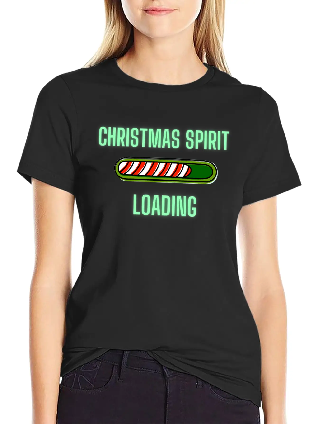 Christmas Spirit Loading Timeless Short Sleeve Tee – Comfy And Minimalist Design
