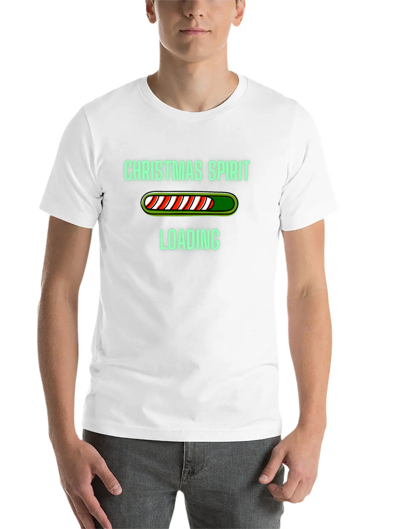 Christmas Spirit Loading Timeless Short Sleeve Tee – Comfy And Minimalist Design