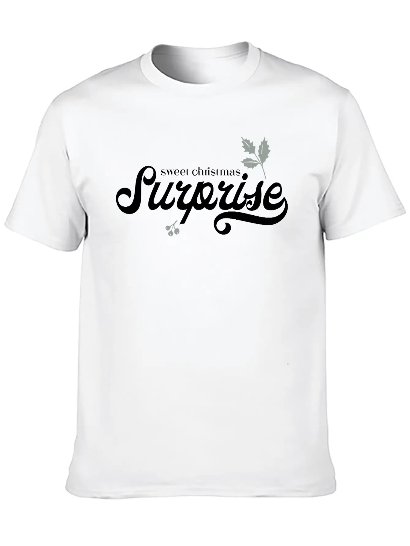 Christmas Surprise – Xmas Gift Idea Present Text Essential Unisex Summer Tee – Soft Cotton Casual Fit