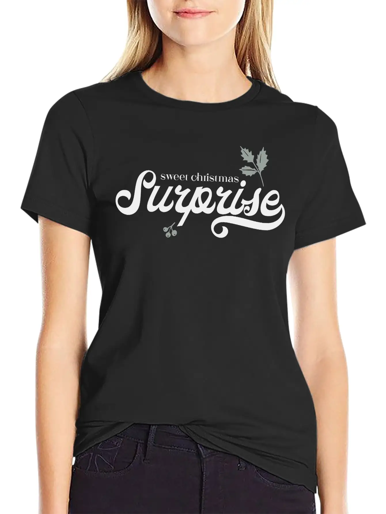 Christmas Surprise – Xmas Gift Idea Present Text Stylish Everyday T-Shirt – Unisex Basic Cotton Tee