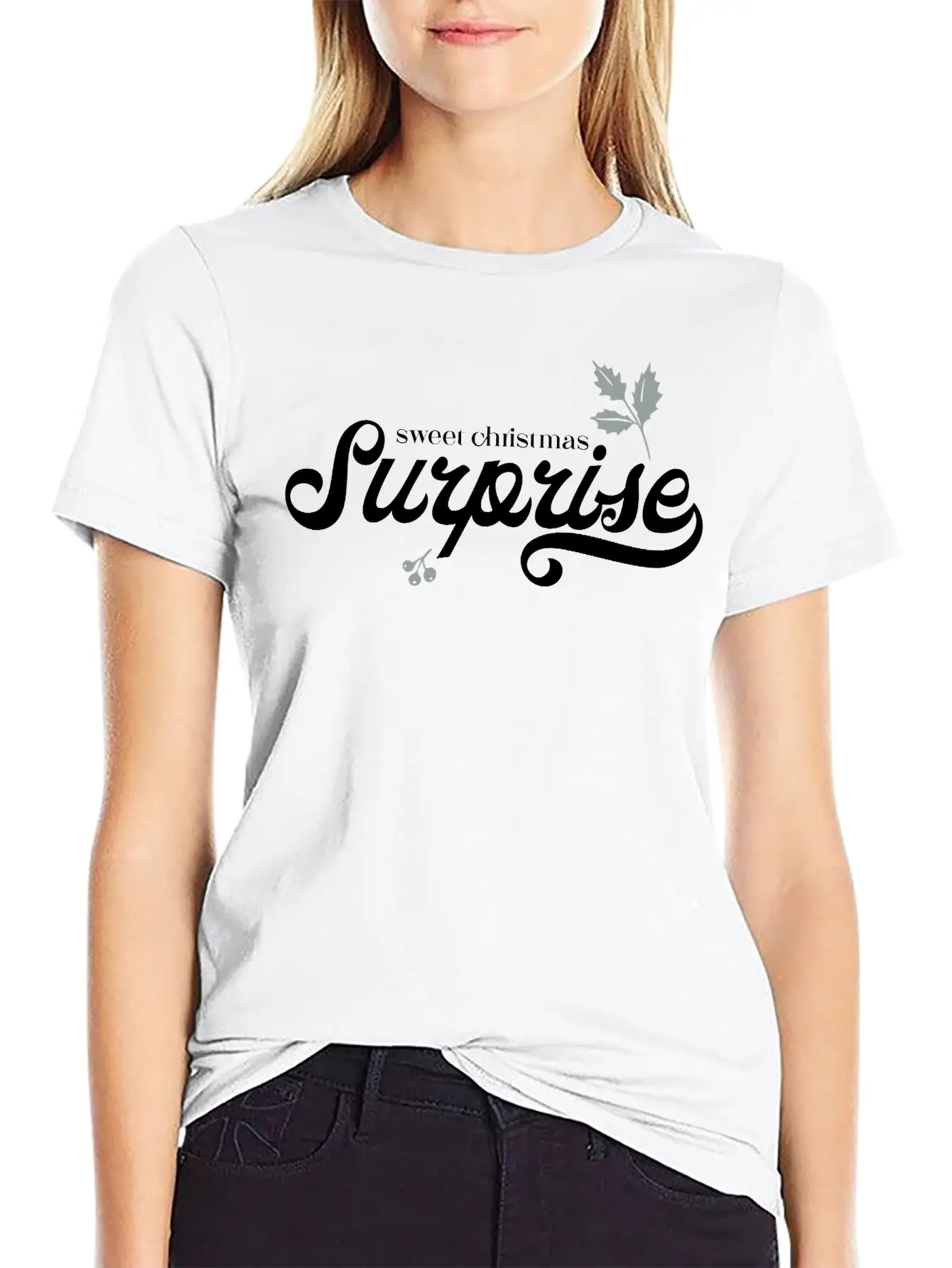 Christmas Surprise – Xmas Gift Idea Present Text Stylish Everyday T-Shirt – Unisex Basic Cotton Tee
