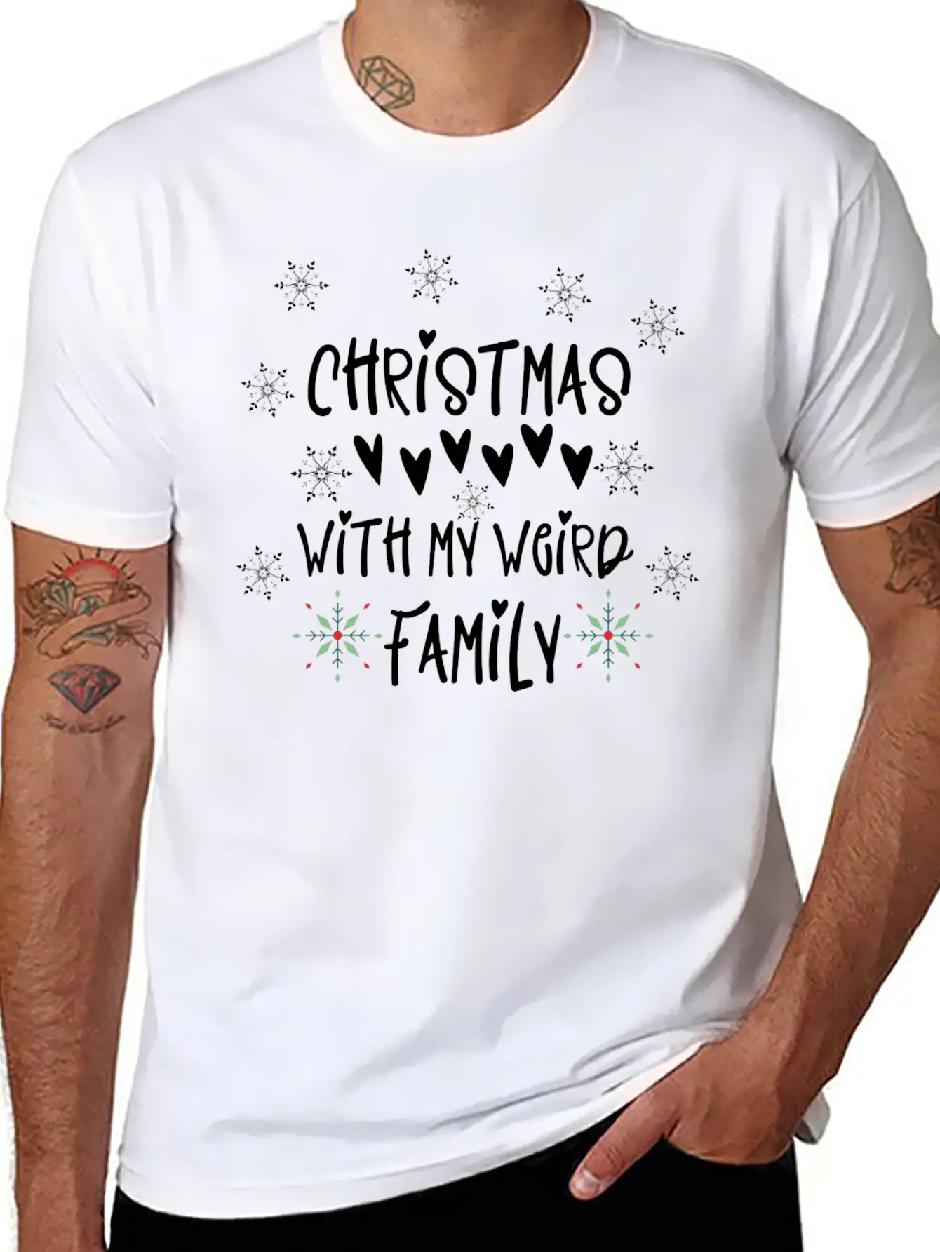 Christmas With My Weird Family Unisex Casual T-Shirt – Clean Design For Daily Comfort