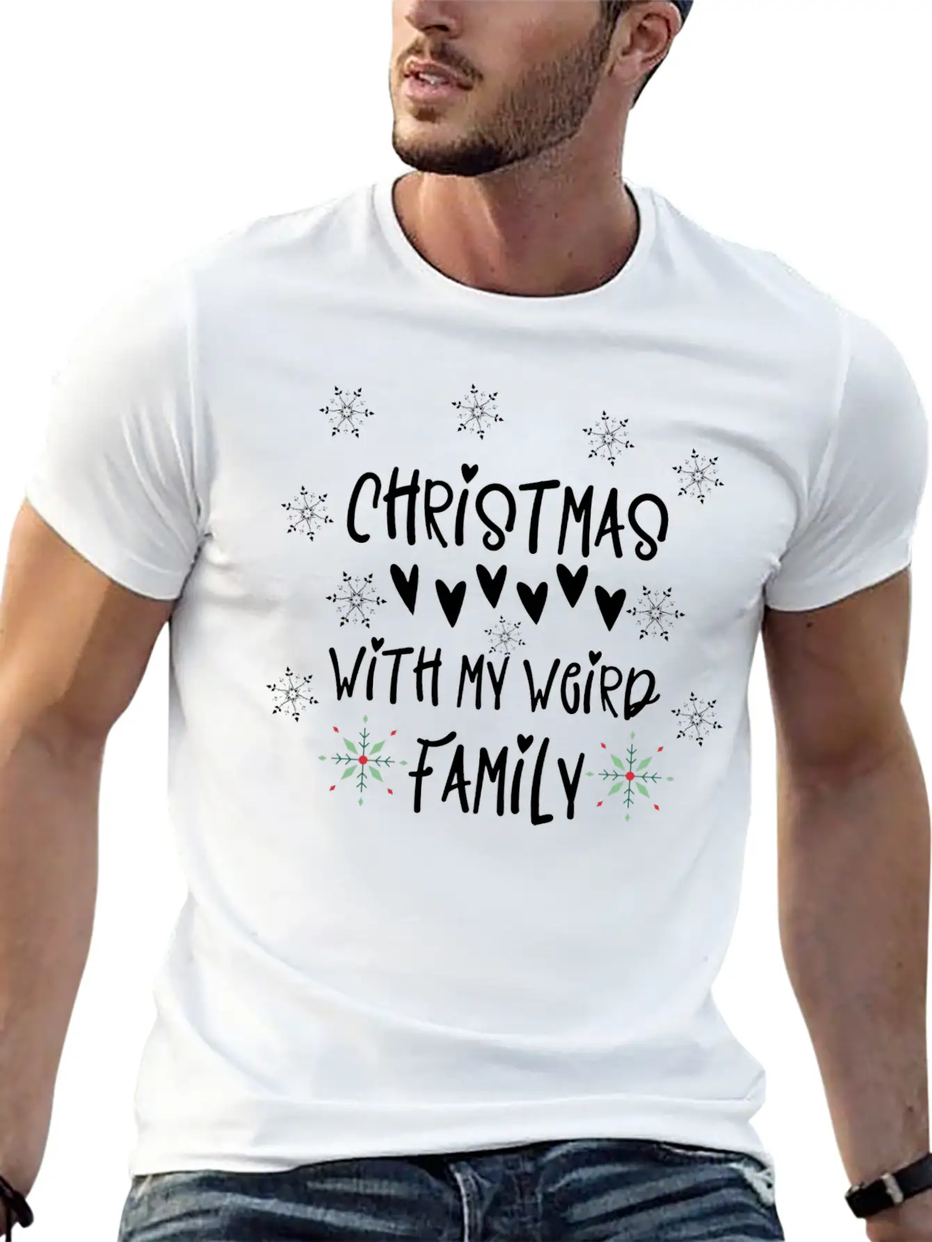 Christmas With My Weird Family Unisex Casual T-Shirt – Clean Design For Daily Comfort