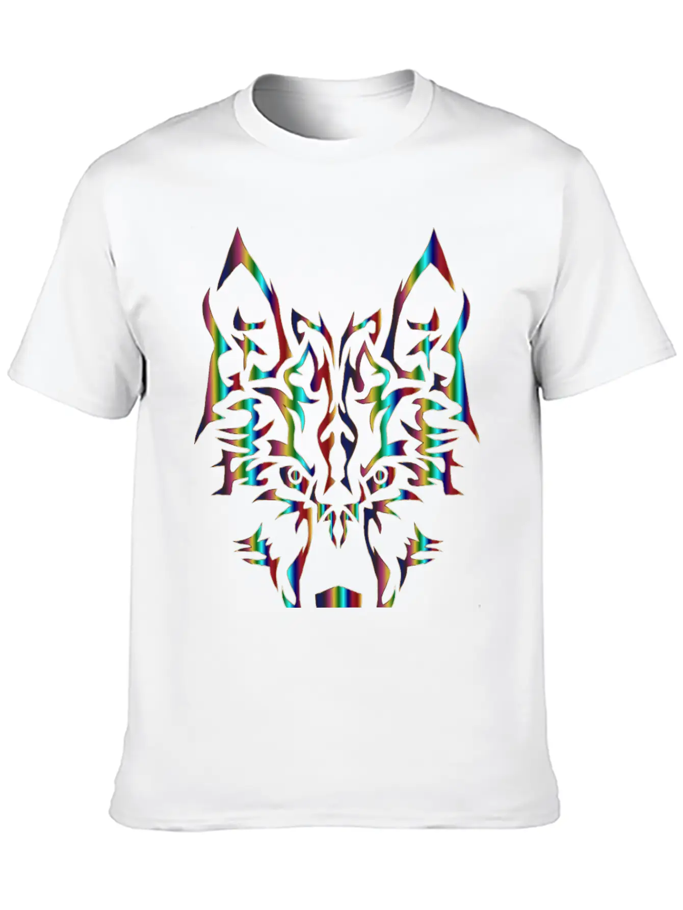Chromatic Symmetric Tribal Wolf 3 No Background Comfortable Minimalist Graphic Tee – Summer Style Essential