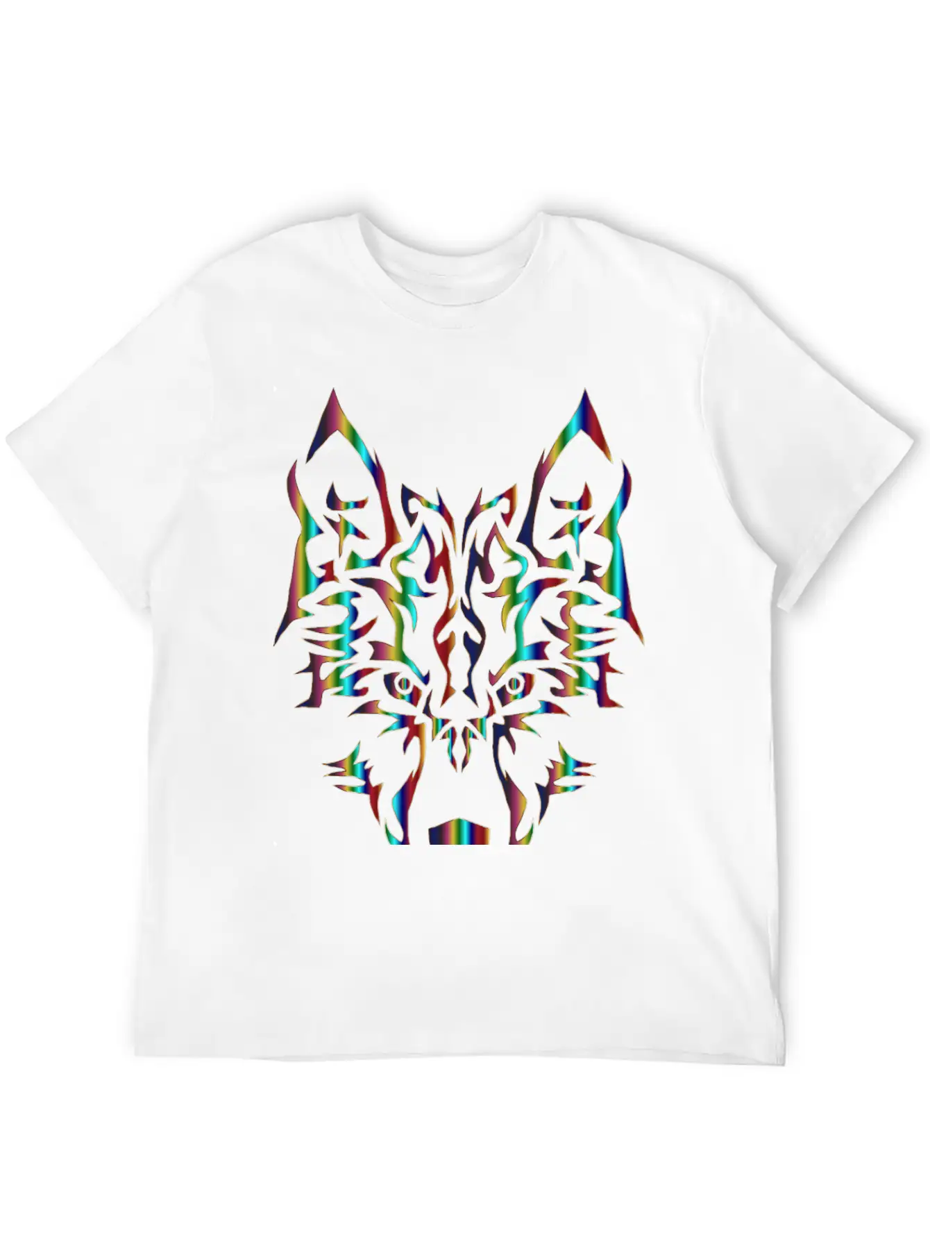 Chromatic Symmetric Tribal Wolf 3 No Background Comfortable Minimalist Graphic Tee – Summer Style Essential