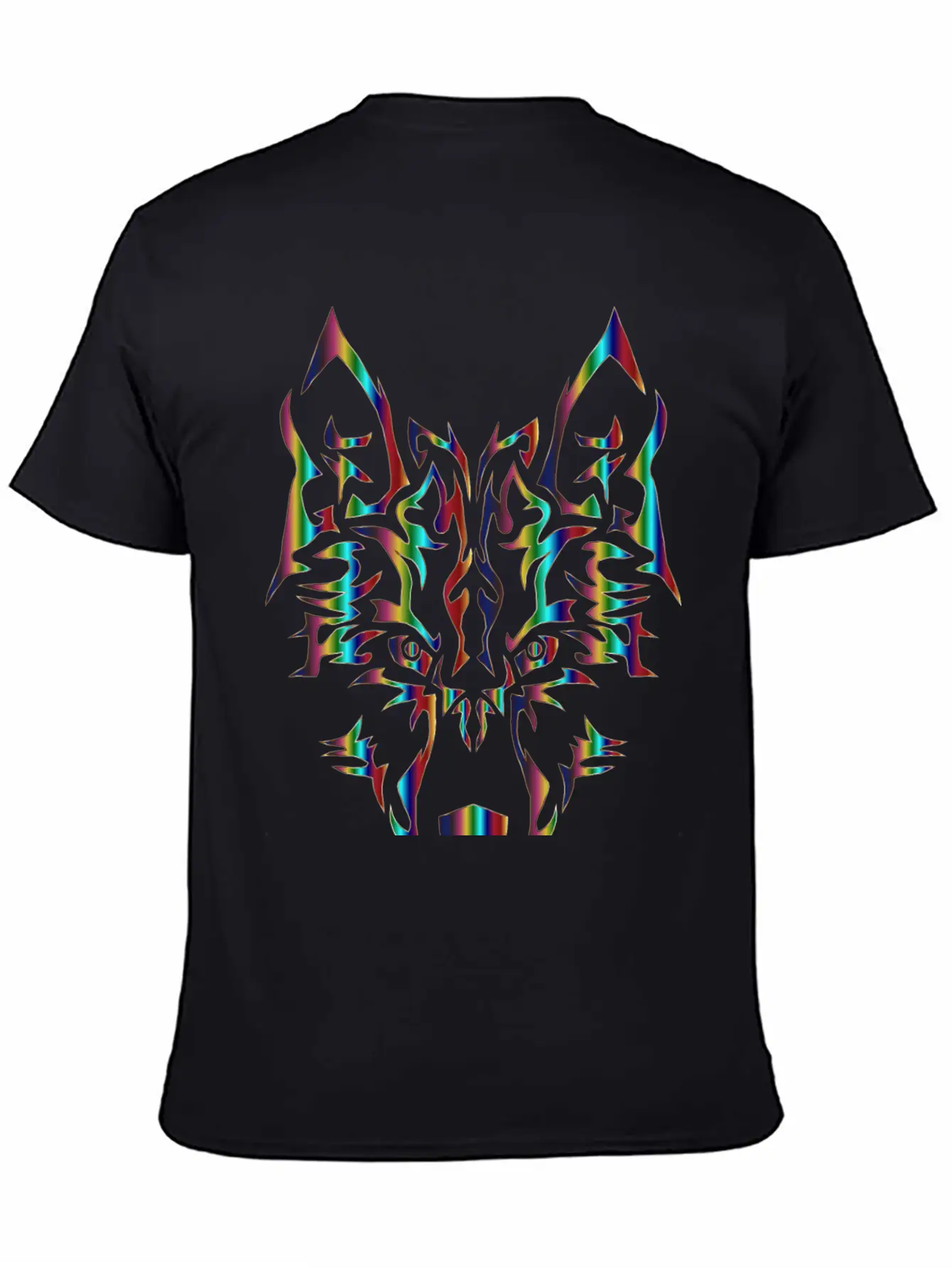Chromatic Symmetric Tribal Wolf 3 No Background Comfortable Minimalist Graphic Tee – Summer Style Essential