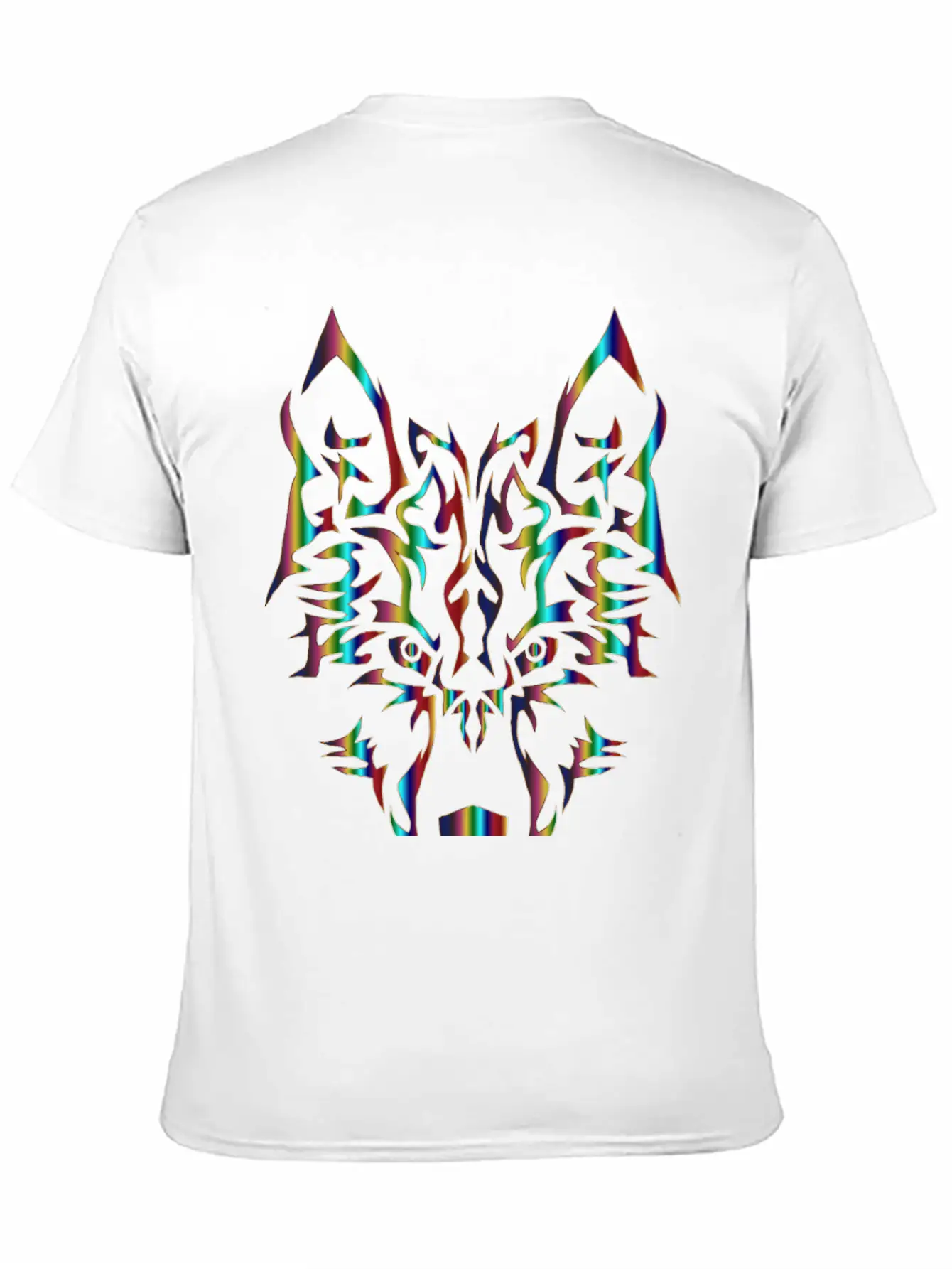Chromatic Symmetric Tribal Wolf 3 No Background Comfortable Minimalist Graphic Tee – Summer Style Essential