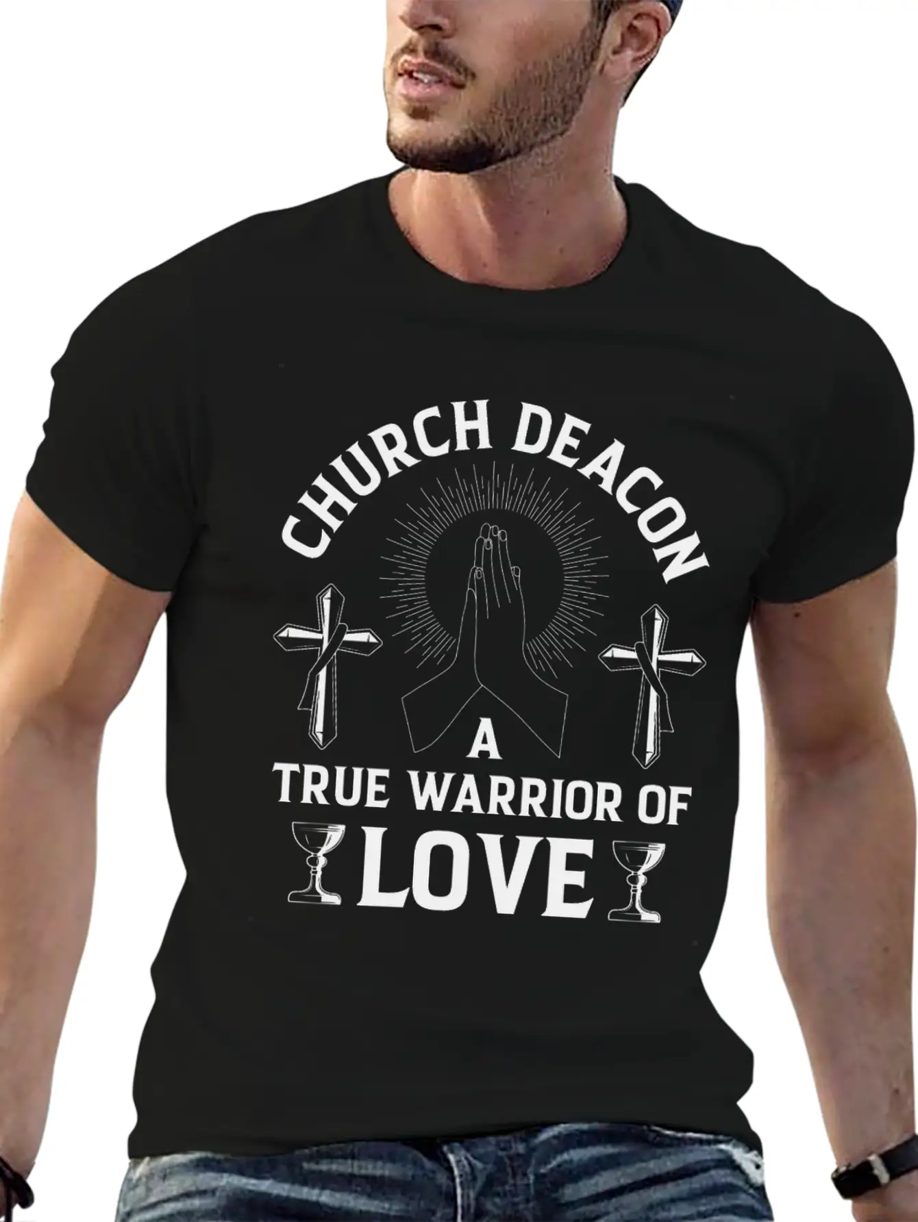 Church Deacon Religion Christian Believer Church Unisex Short Sleeve Soft Cotton T-Shirt – Casual Everyday Wear