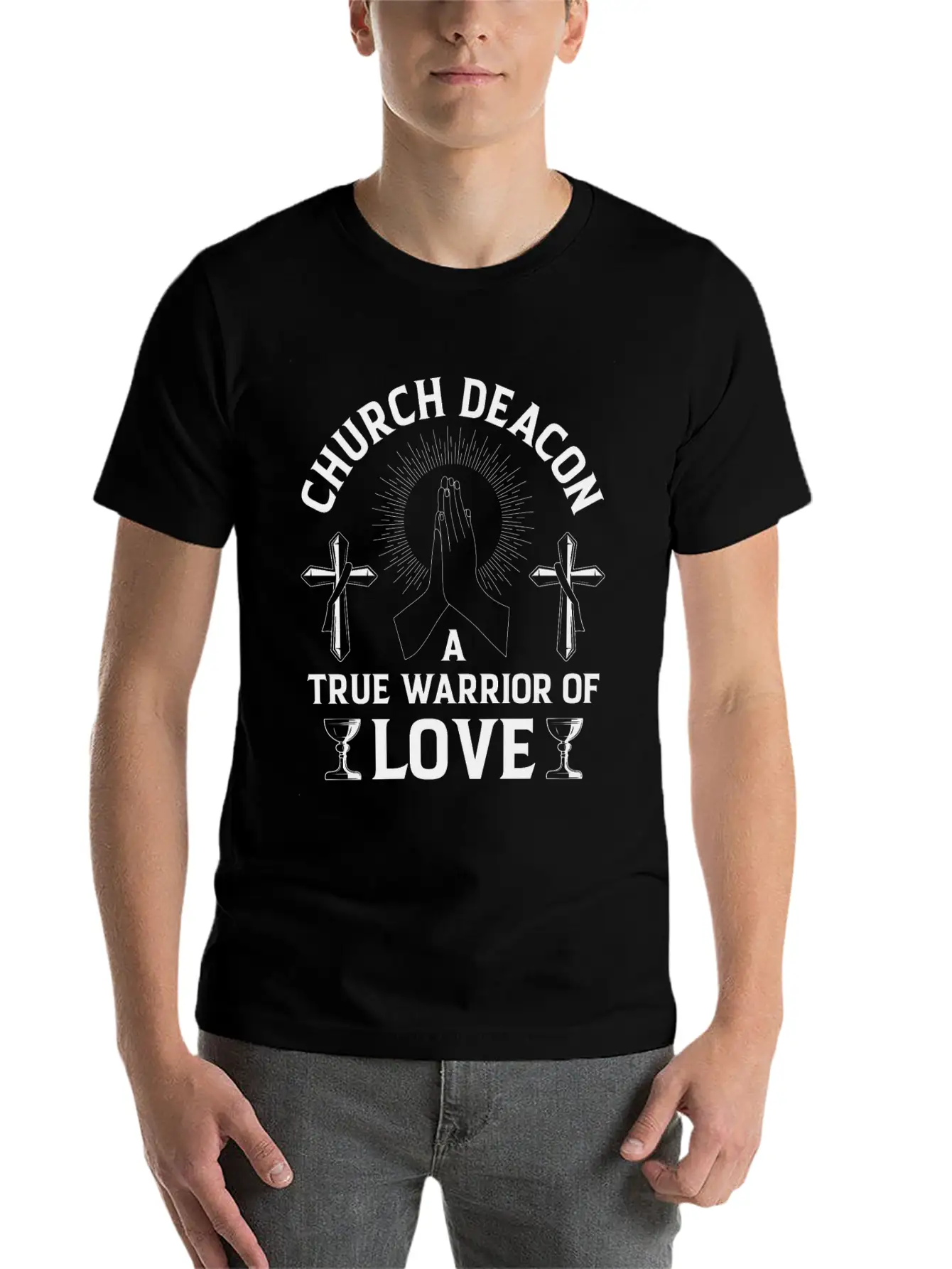 Church Deacon Religion Christian Believer Church Unisex Short Sleeve Soft Cotton T-Shirt – Casual Everyday Wear