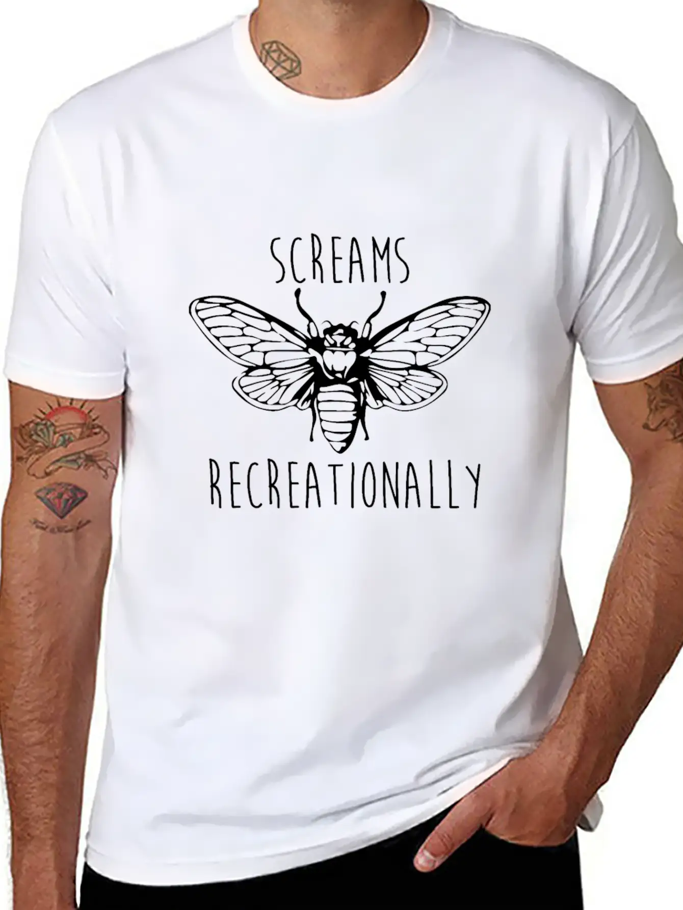 "Cicadas Scream Recreationally" Cicadas Invasion Comfortable Minimalist Graphic Tee – Summer Style Essential