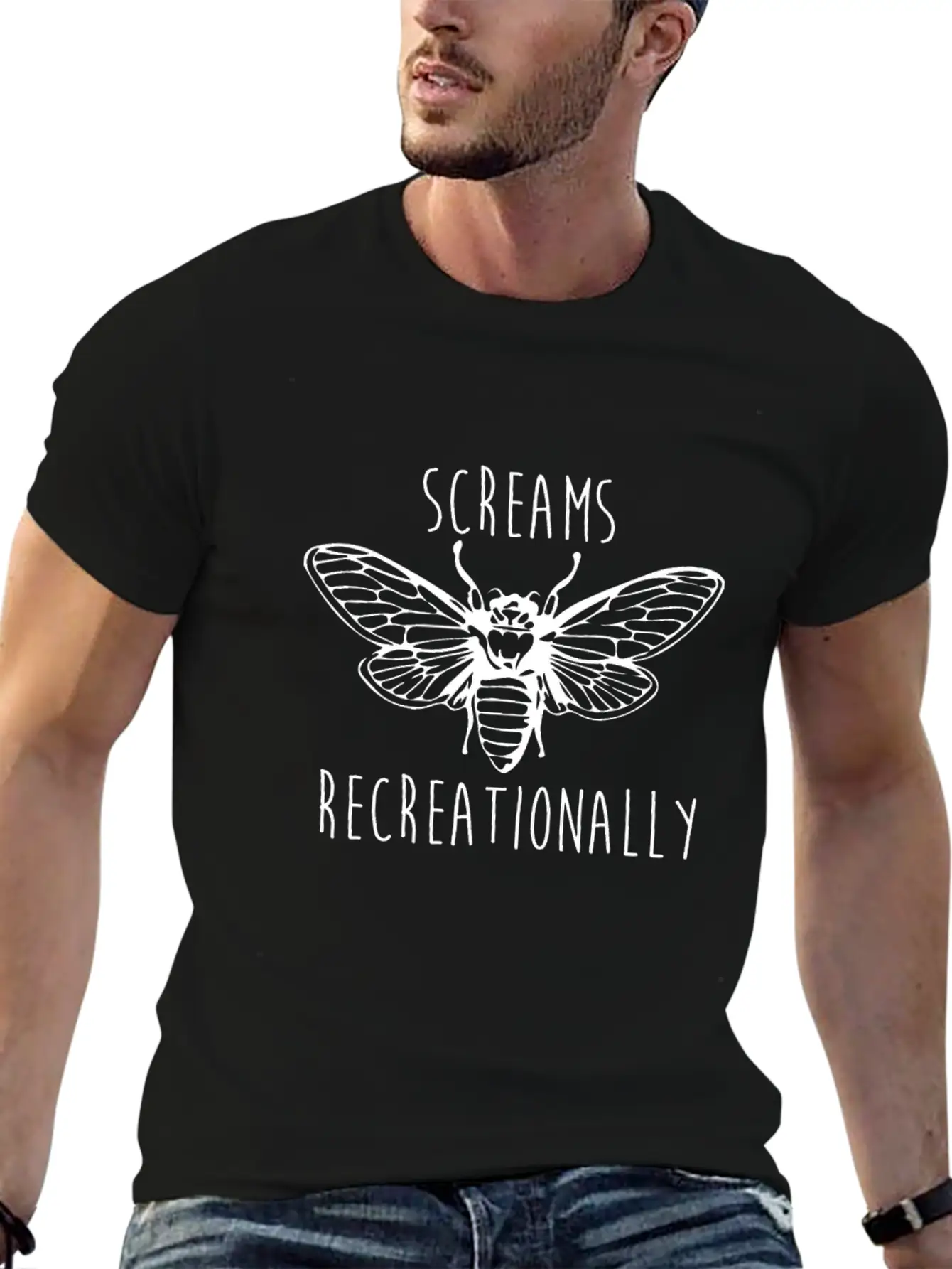 "Cicadas Scream Recreationally" Cicadas Invasion Comfortable Minimalist Graphic Tee – Summer Style Essential