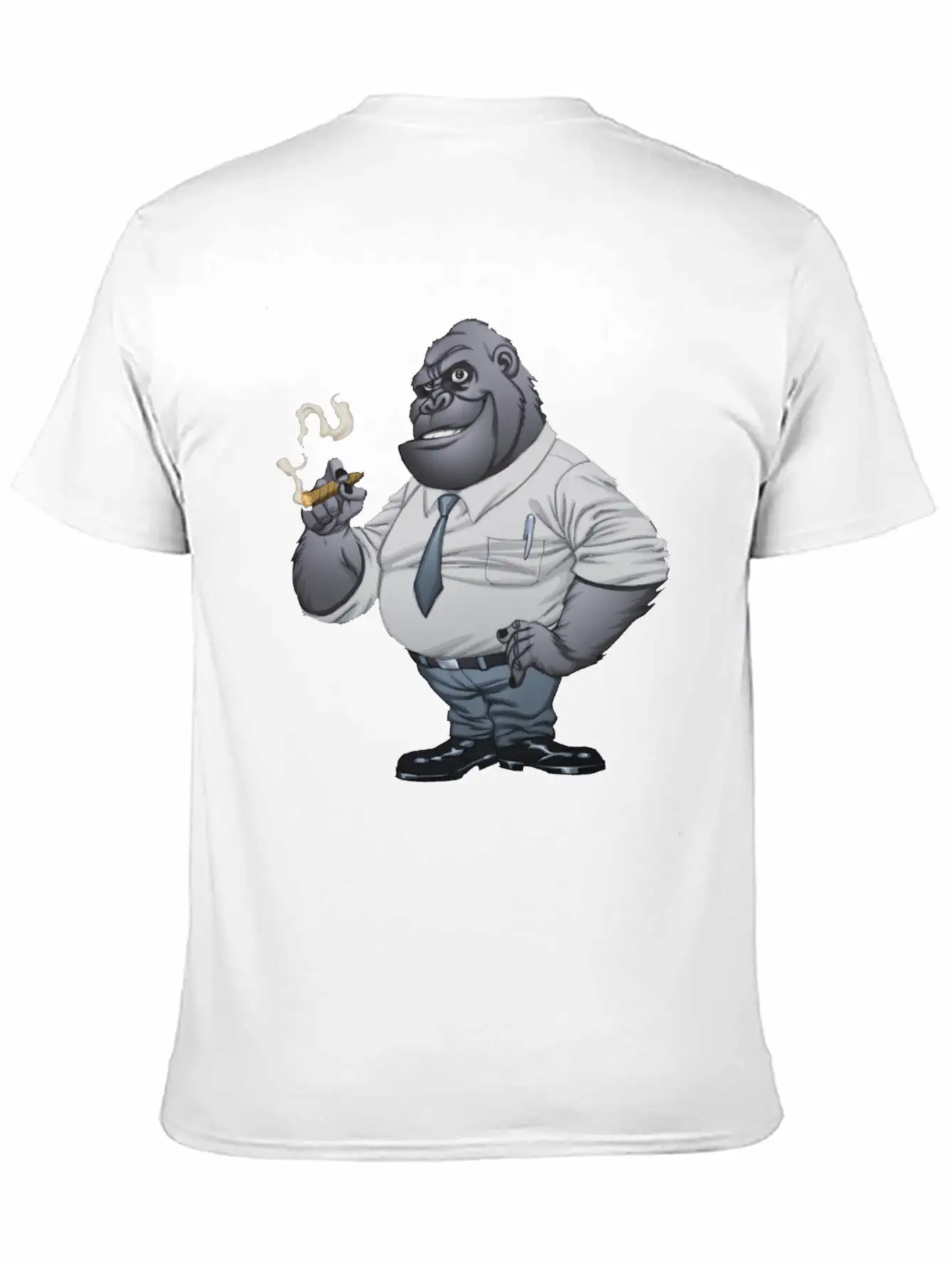 Cigar Smoking Gorilla Stylish Everyday T-Shirt – Unisex Basic Cotton Tee