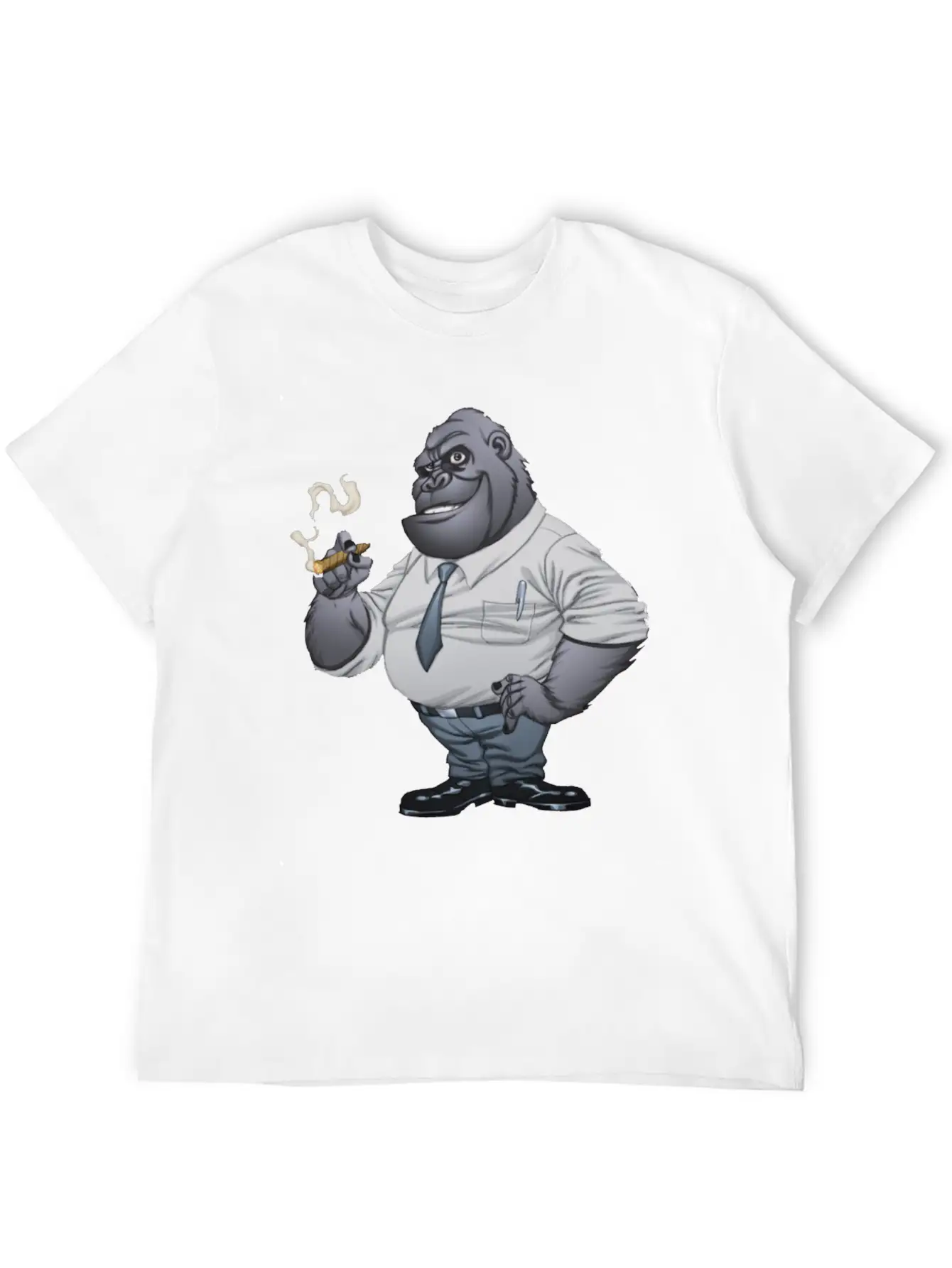 Cigar Smoking Gorilla Stylish Everyday T-Shirt – Unisex Basic Cotton Tee