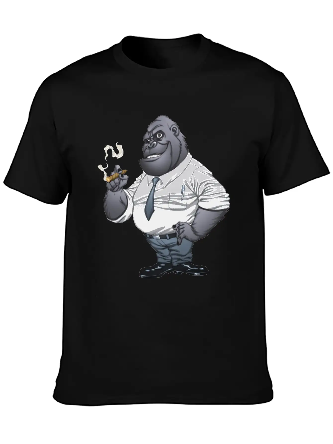 Cigar Smoking Gorilla Stylish Everyday T-Shirt – Unisex Basic Cotton Tee