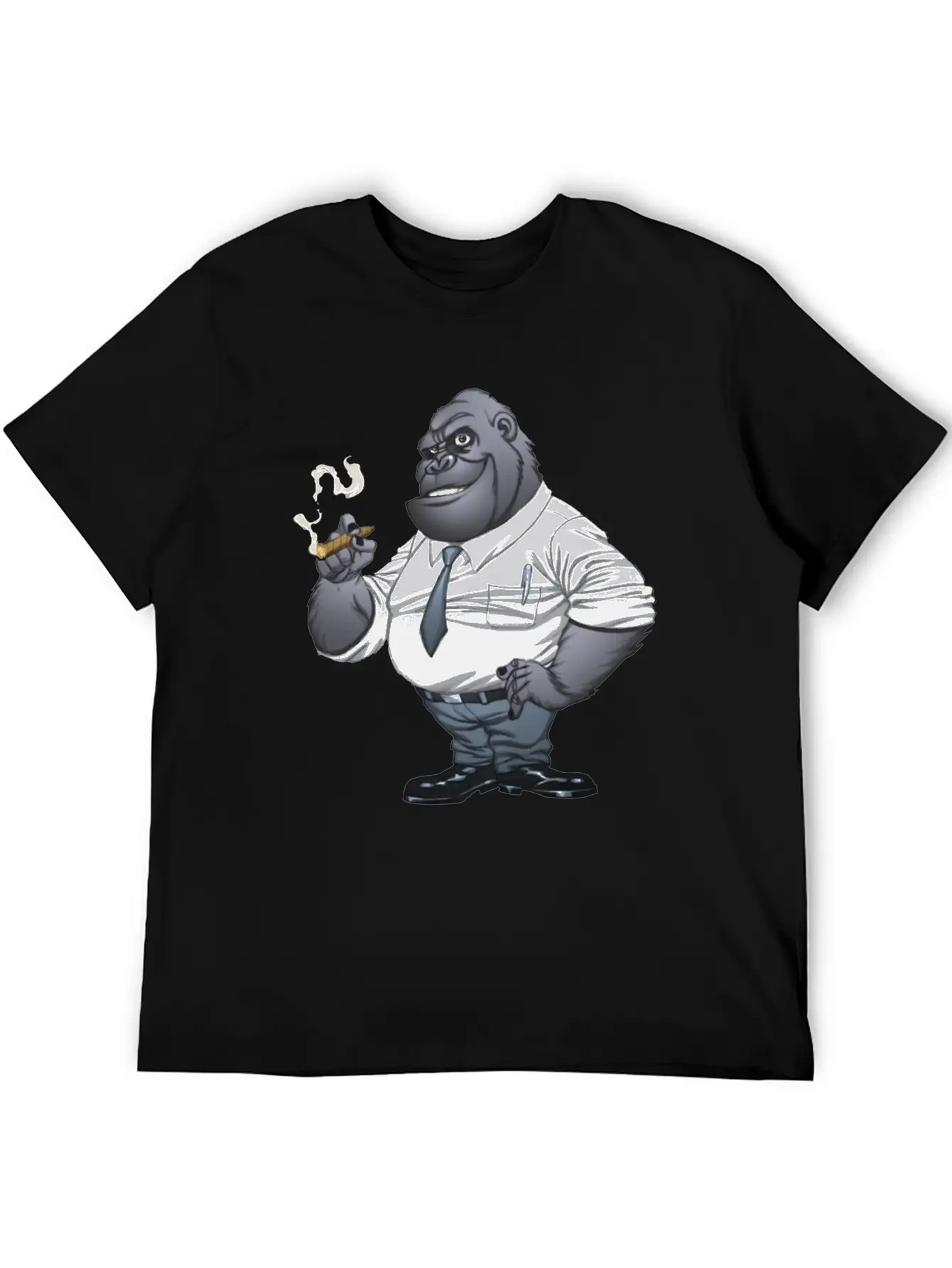 Cigar Smoking Gorilla Stylish Everyday T-Shirt – Unisex Basic Cotton Tee
