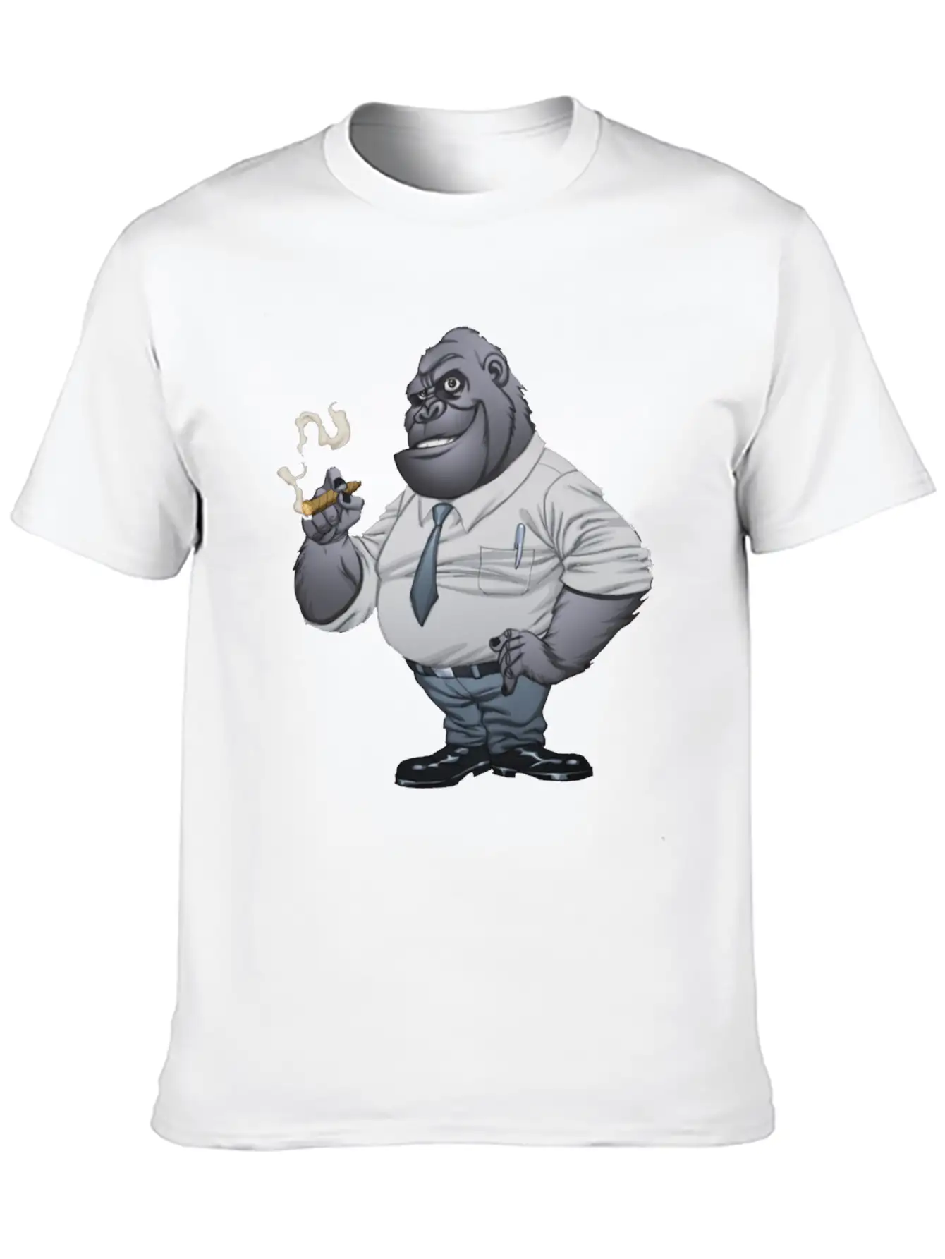 Cigar Smoking Gorilla Stylish Everyday T-Shirt – Unisex Basic Cotton Tee