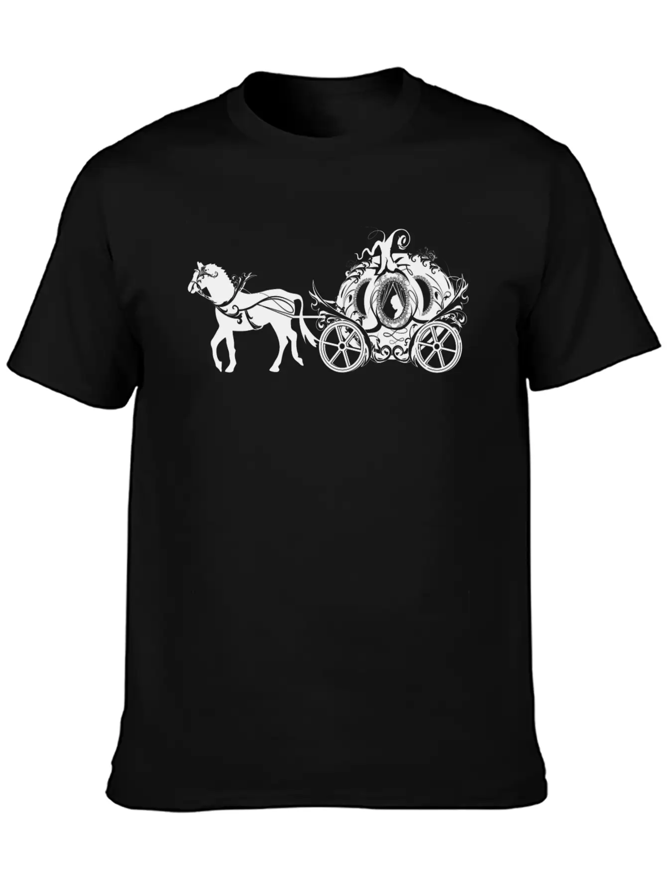 Cinderella In The Pumpkin Carriage Unisex Short Sleeve Soft Cotton T-Shirt – Casual Everyday Wear