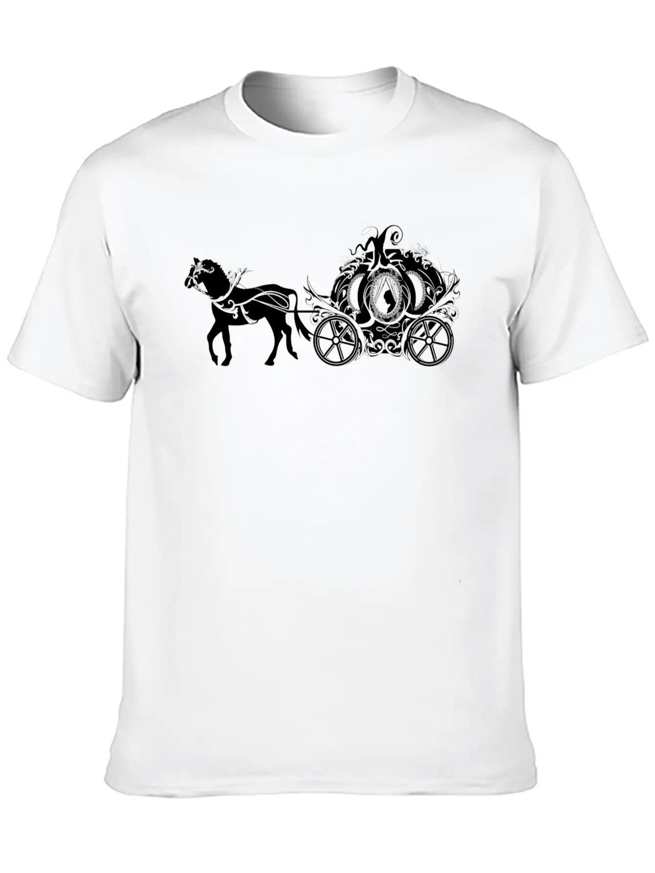 Cinderella In The Pumpkin Carriage Unisex Short Sleeve Soft Cotton T-Shirt – Casual Everyday Wear