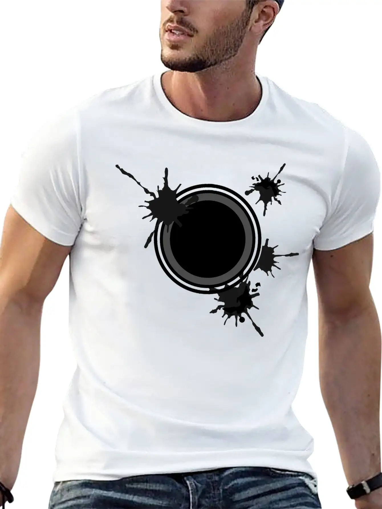 Circle Shape Splatter Timeless Short Sleeve Tee – Comfy And Minimalist Design