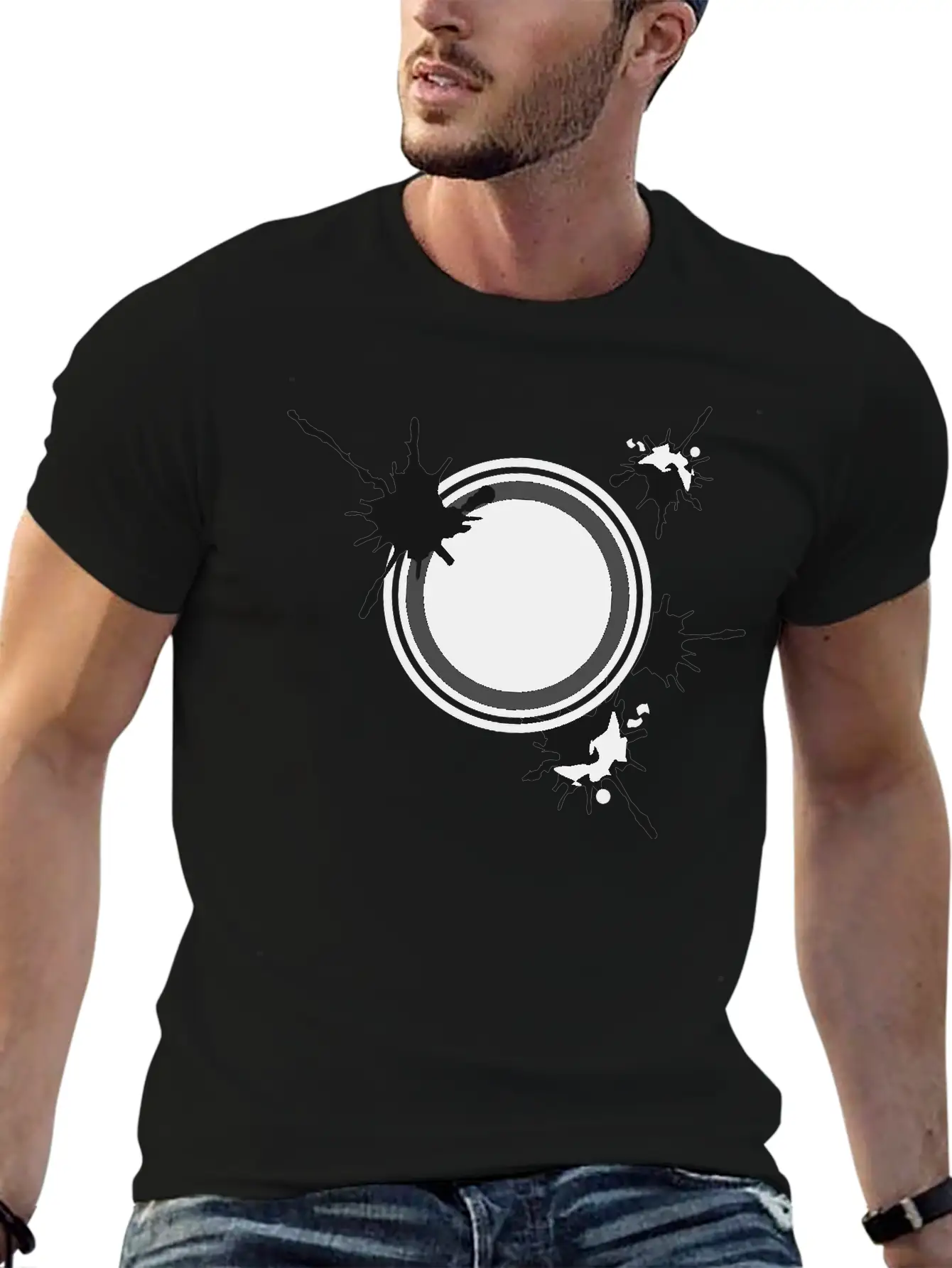 Circle Shape Splatter Timeless Short Sleeve Tee – Comfy And Minimalist Design